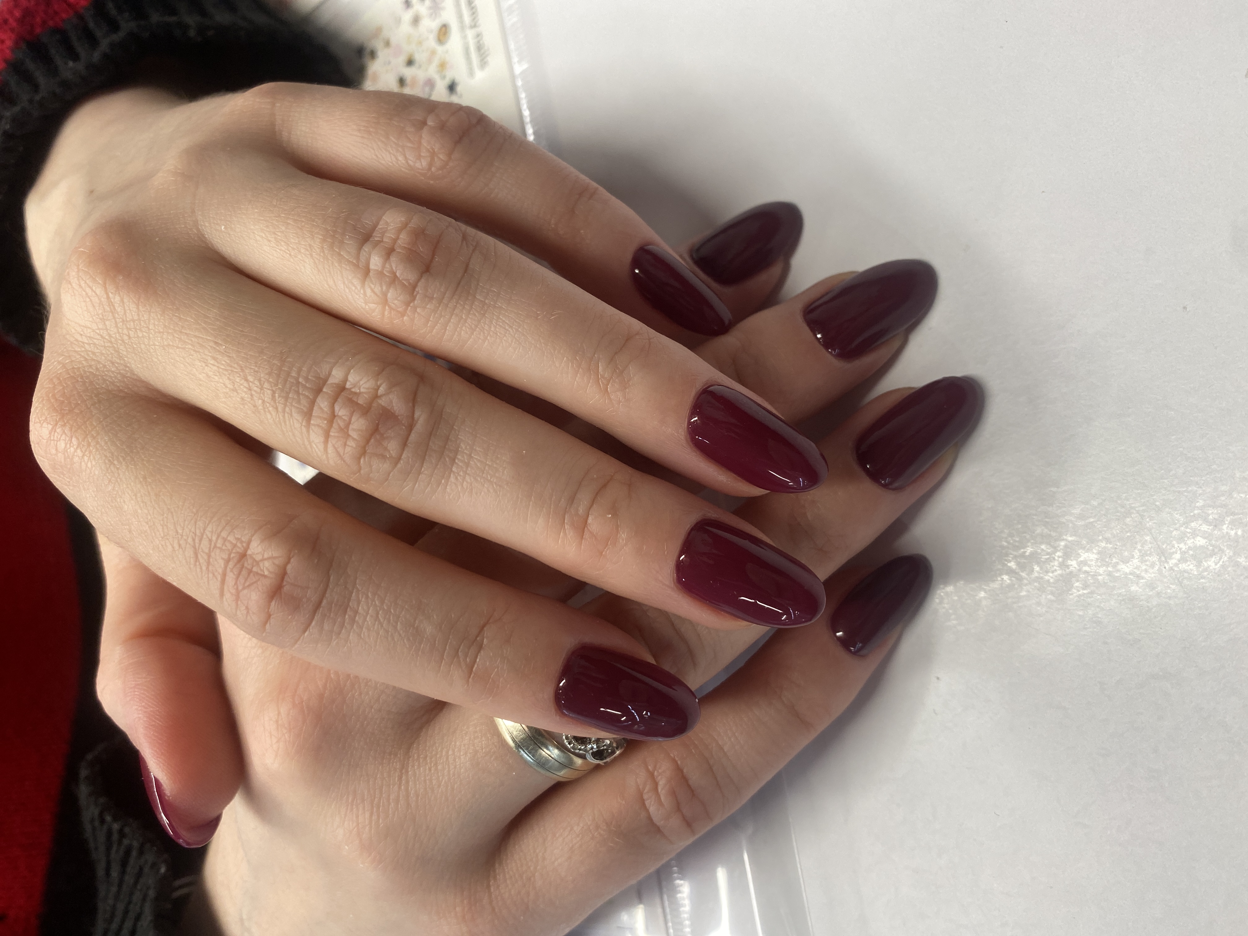 винный, однотон, Маникюр, на каждый день