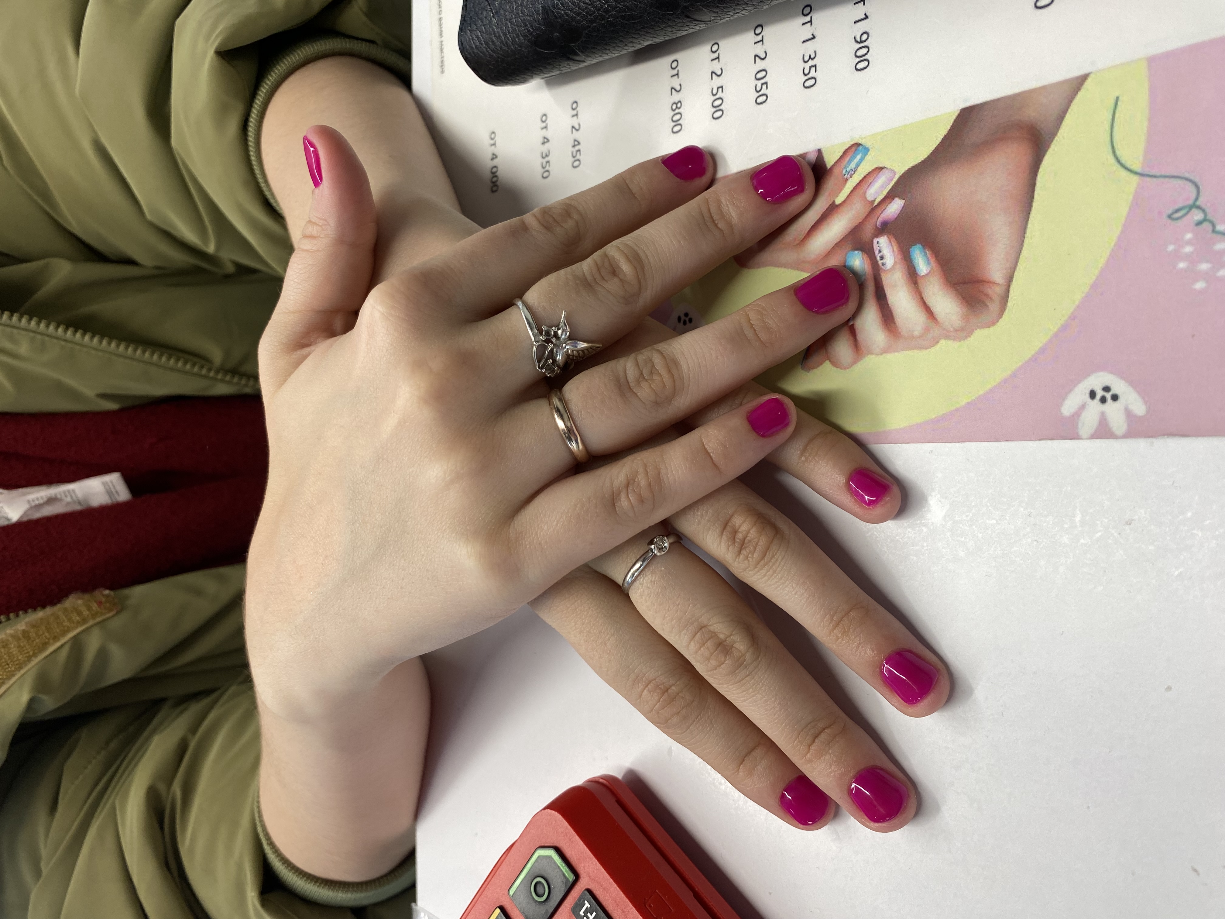 однотон, на каждый день, Маникюр, фуксия, нюд