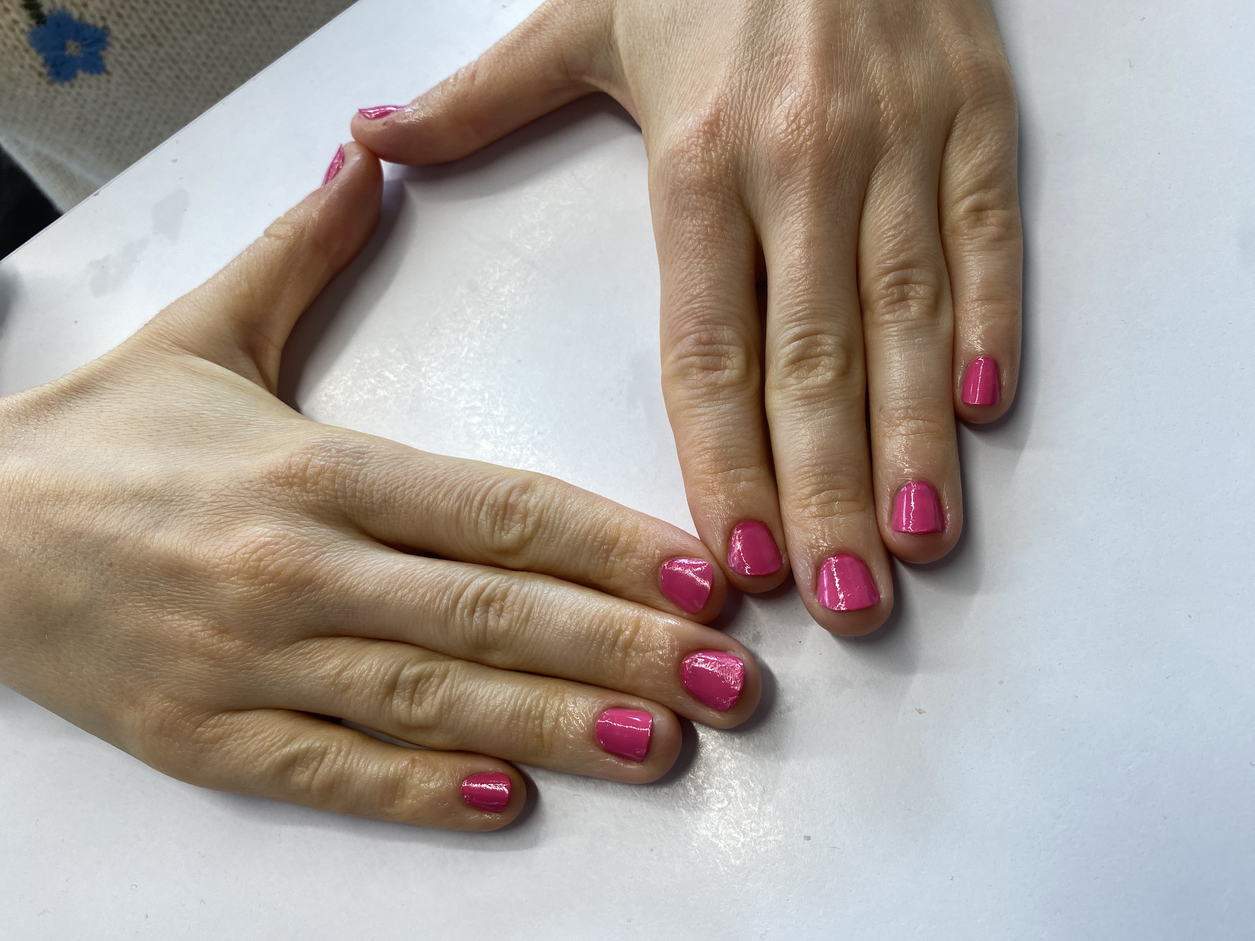 однотон, Маникюр, на каждый день, фуксия