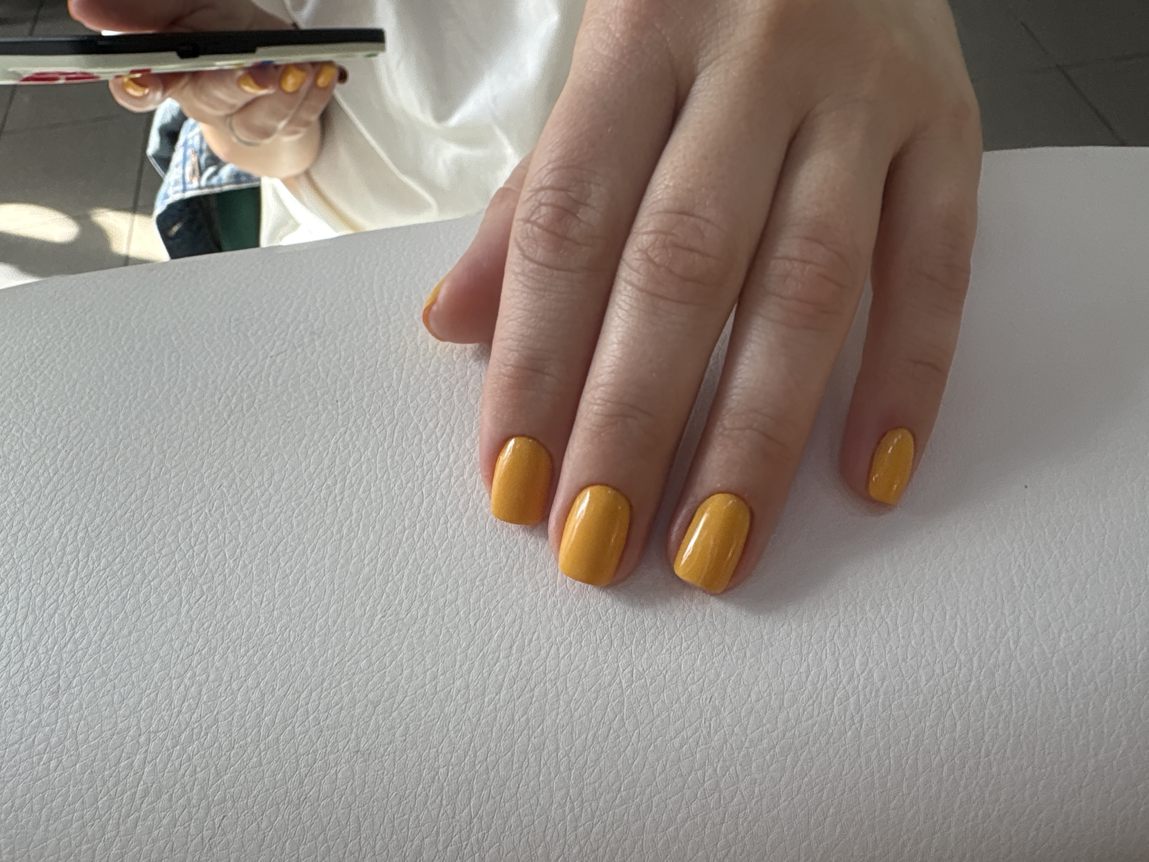 желтый, Маникюр, на каждый день, однотон