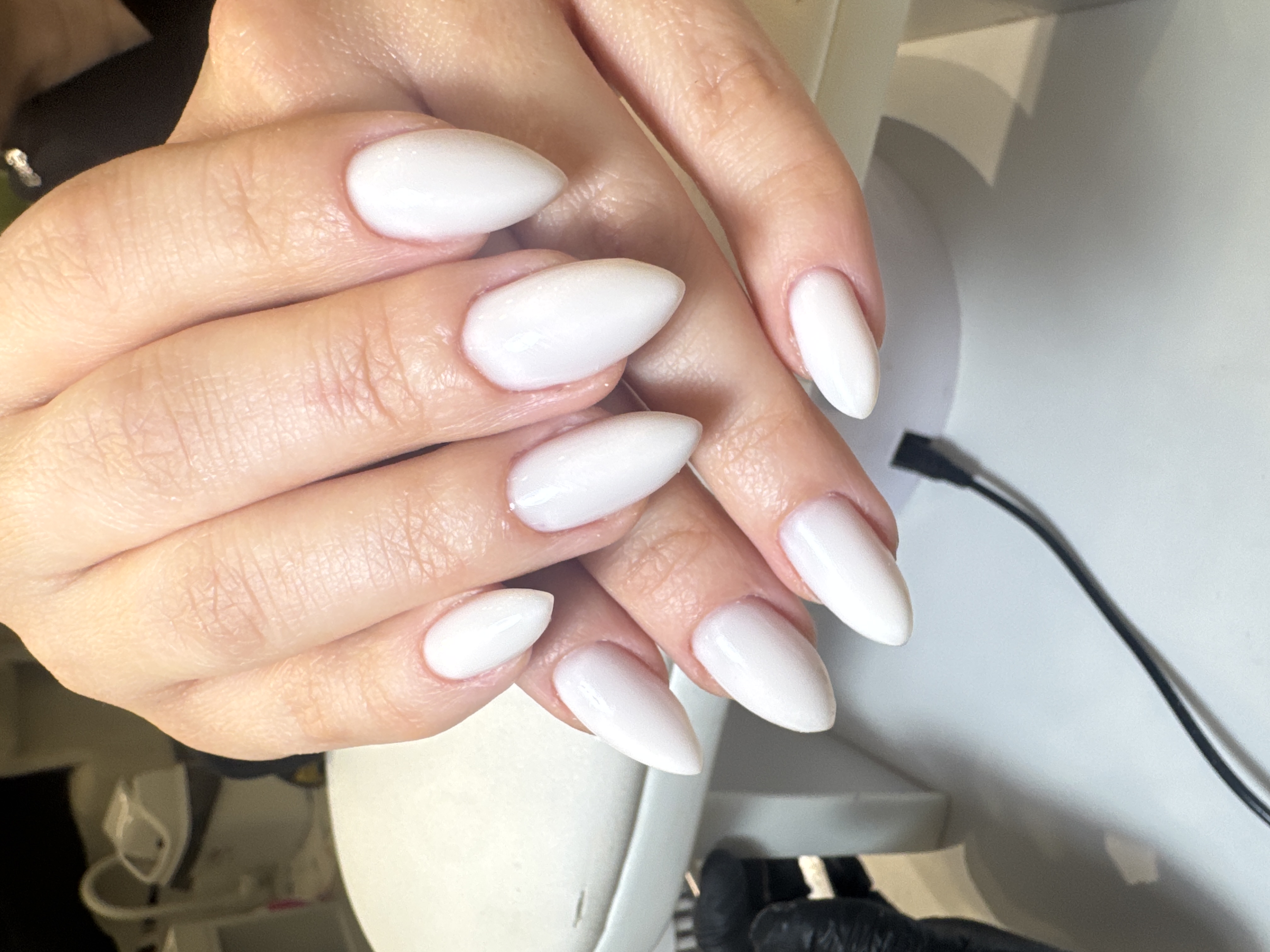 Маникюр, на каждый день, однотон, нюд, белый