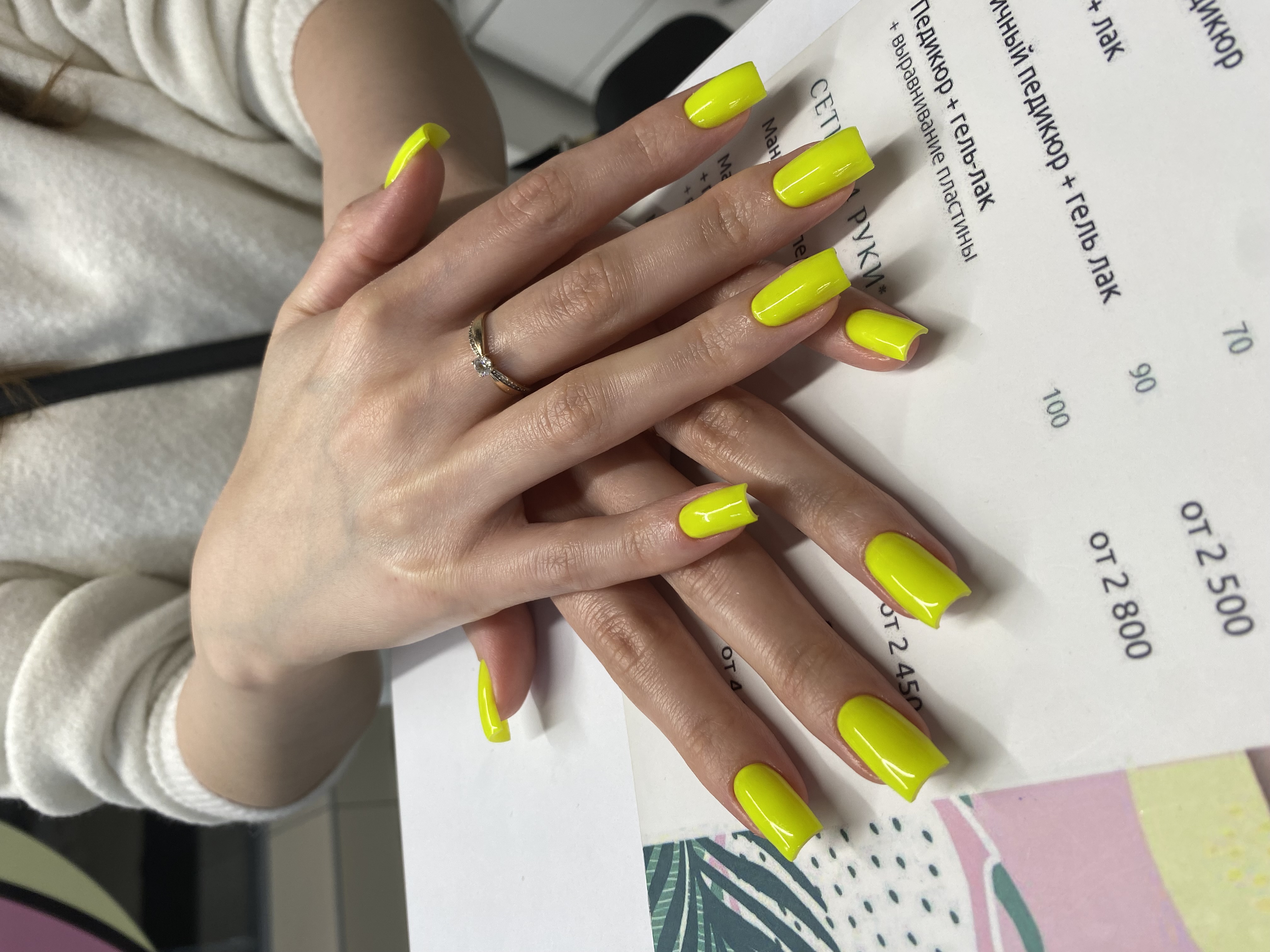 однотон, Маникюр, на каждый день, желтый
