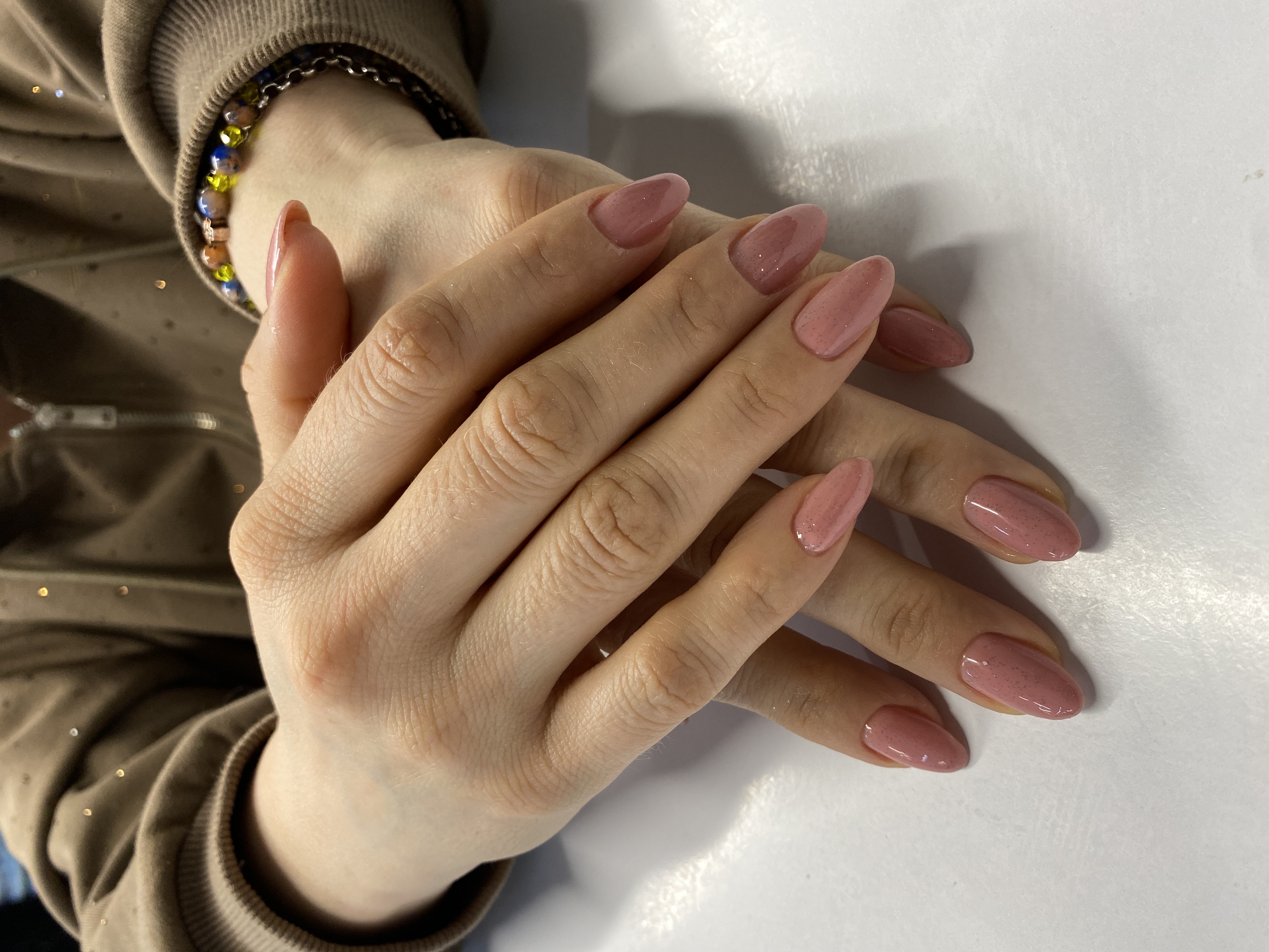 Маникюр, нюд, однотон, пудровый, на каждый день