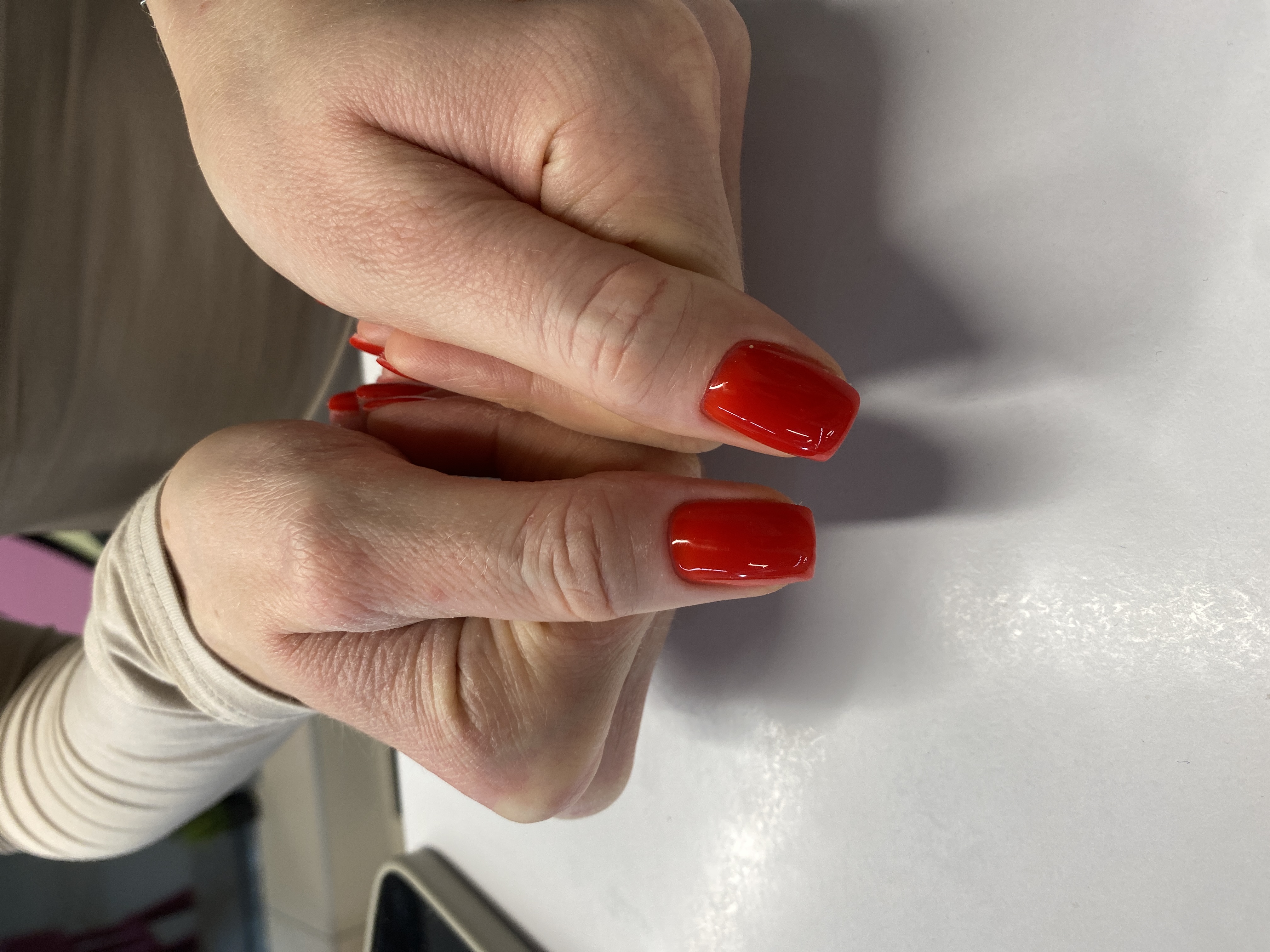 однотон, Маникюр, красный, на каждый день