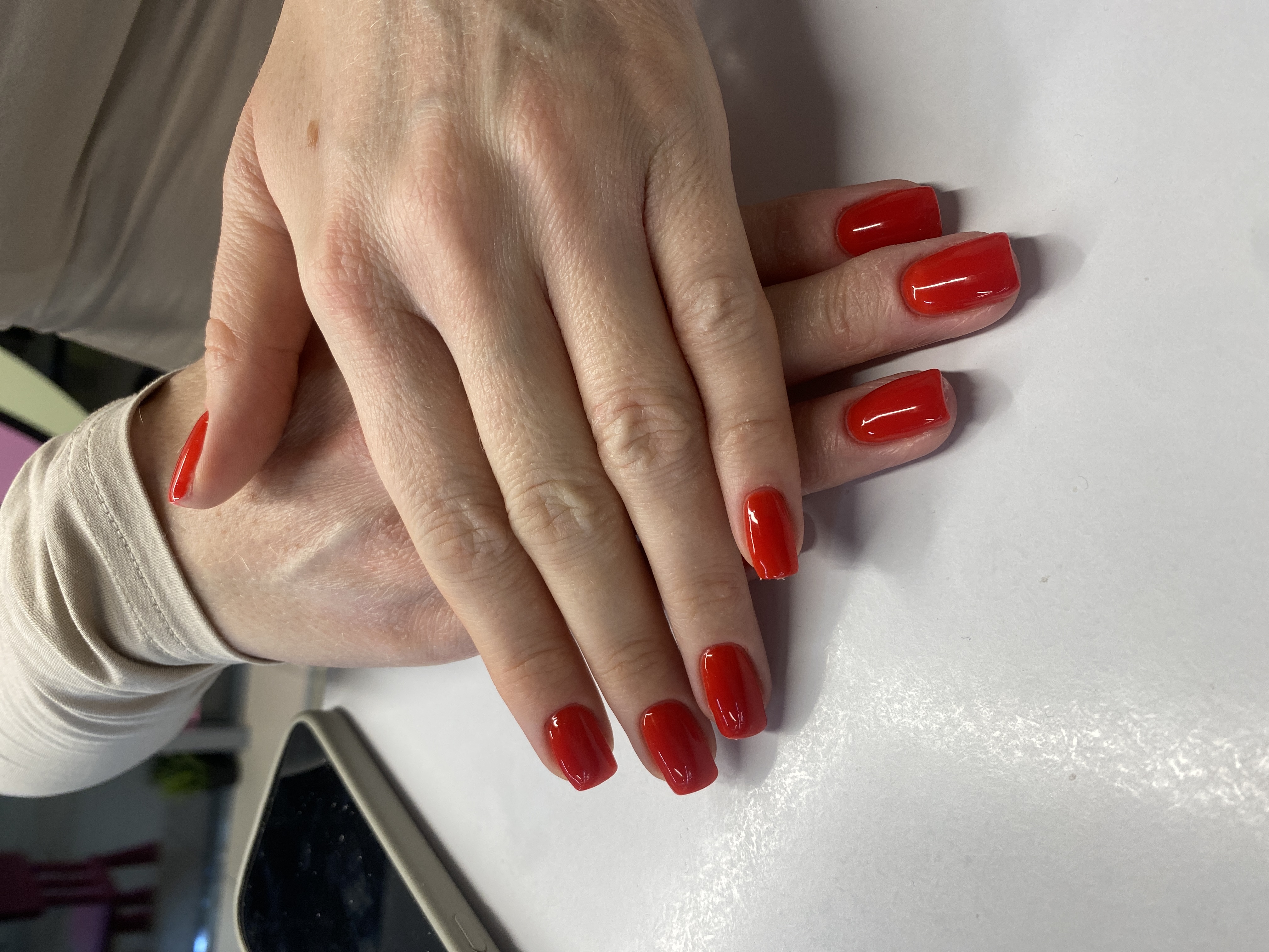 однотон, Маникюр, красный, на каждый день