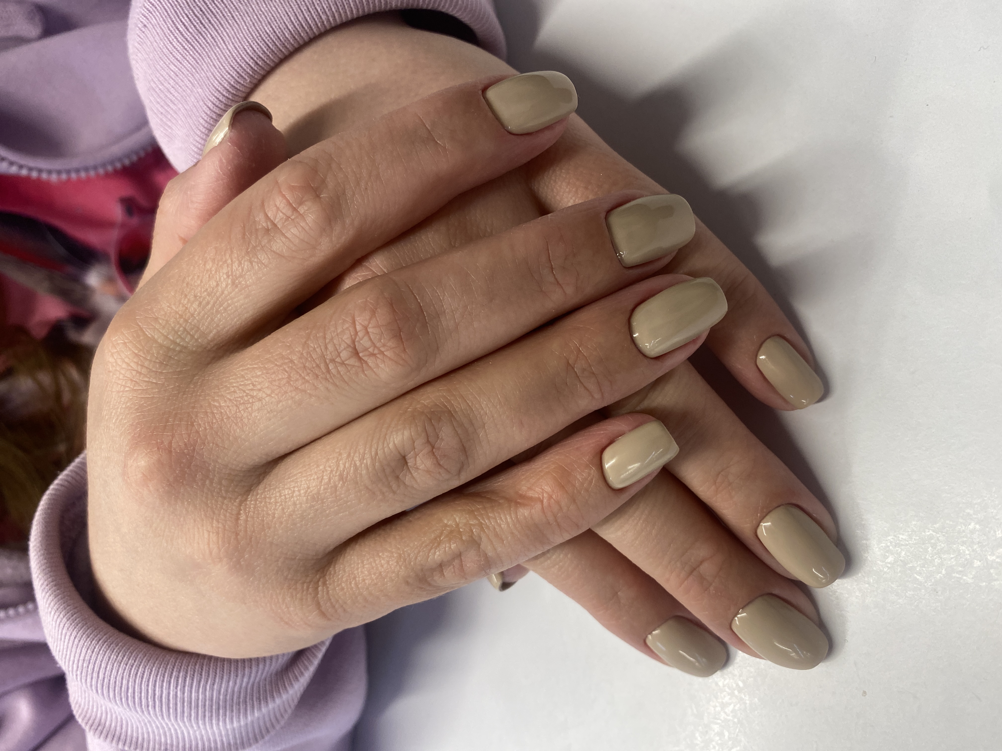 нюд, однотон, Маникюр, на каждый день, бежевый