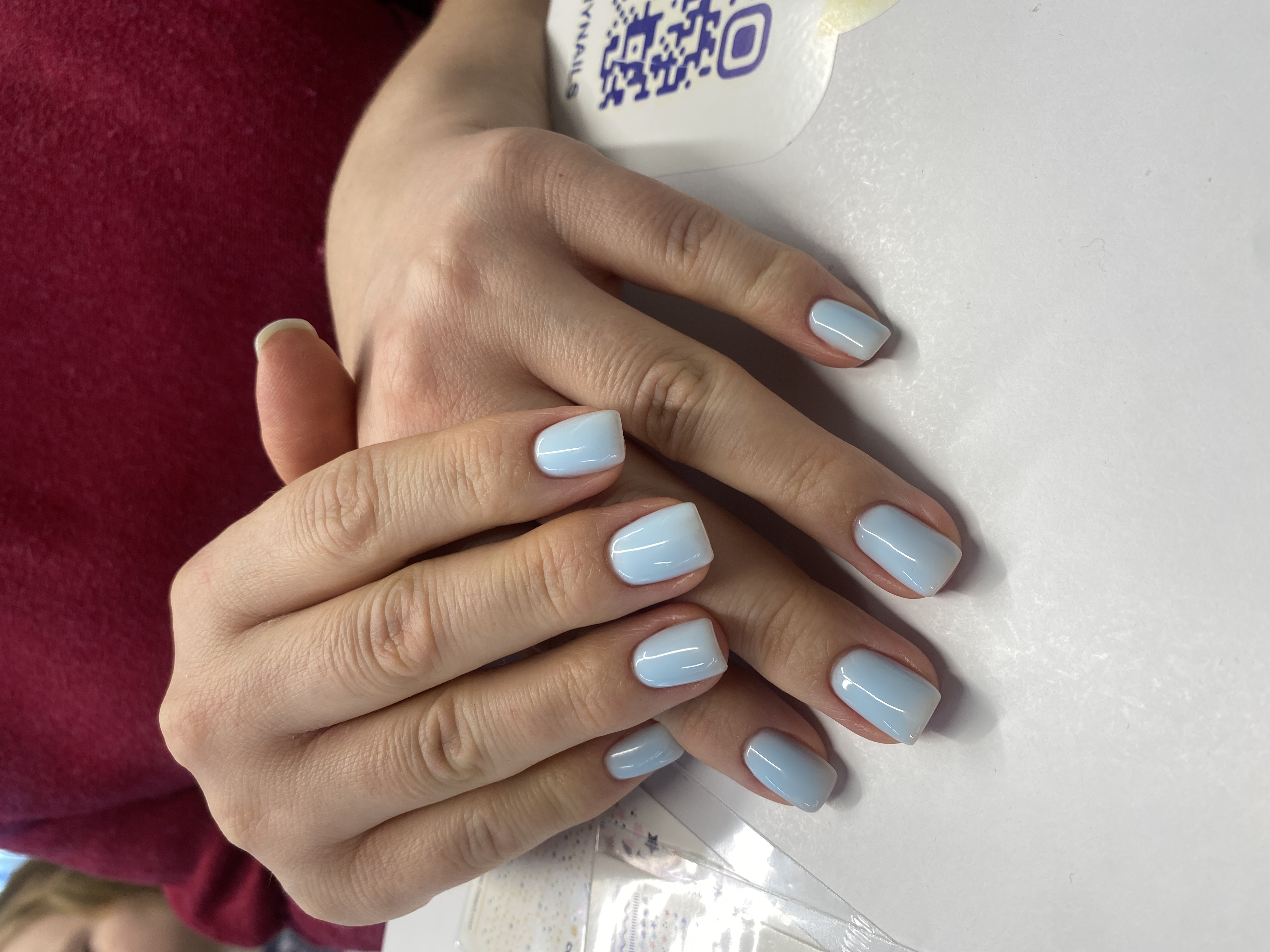 однотон, нюд, нежный, голубой, Маникюр, на каждый день