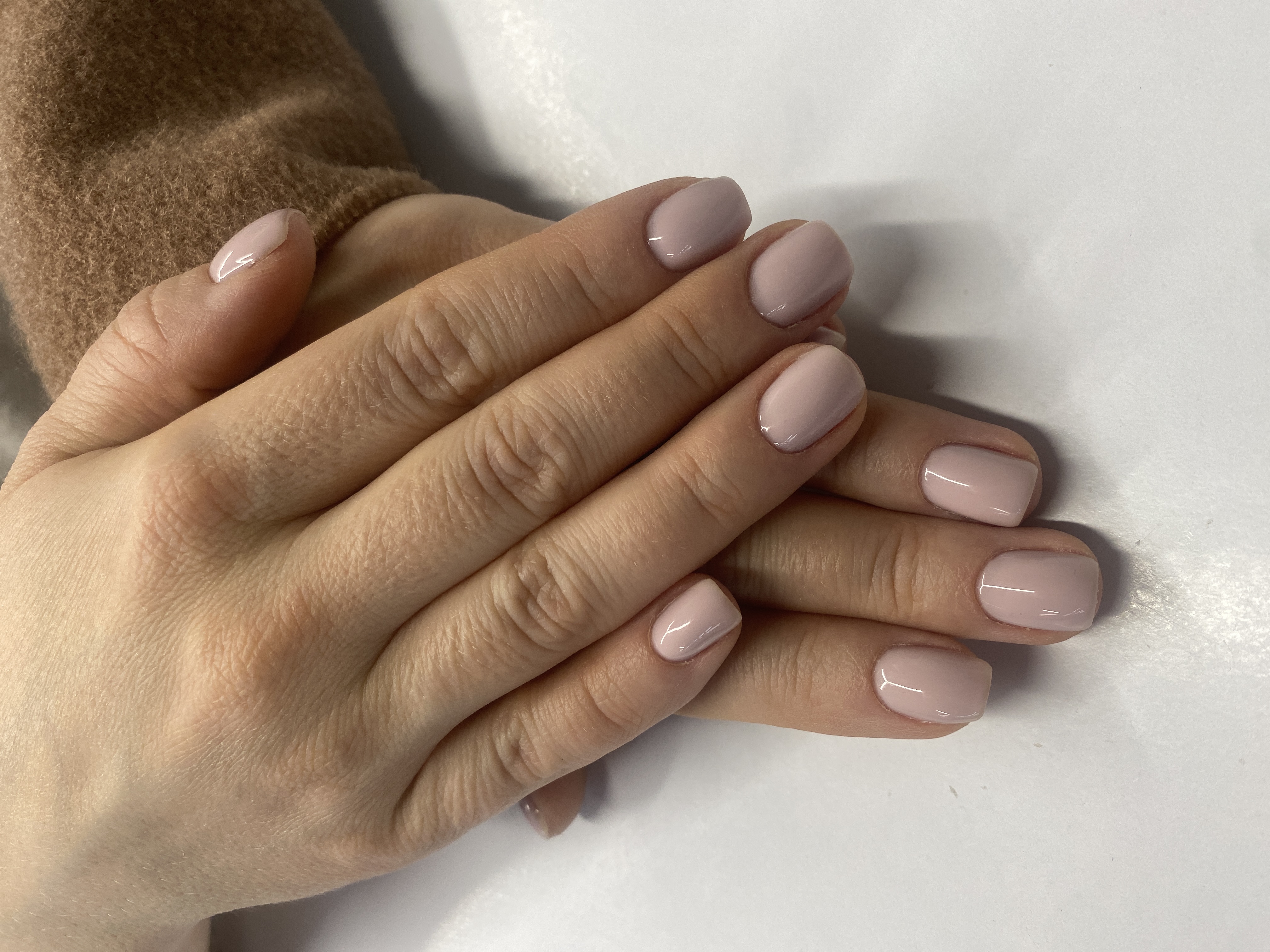 нюд, Маникюр, однотон, молочный, на каждый день