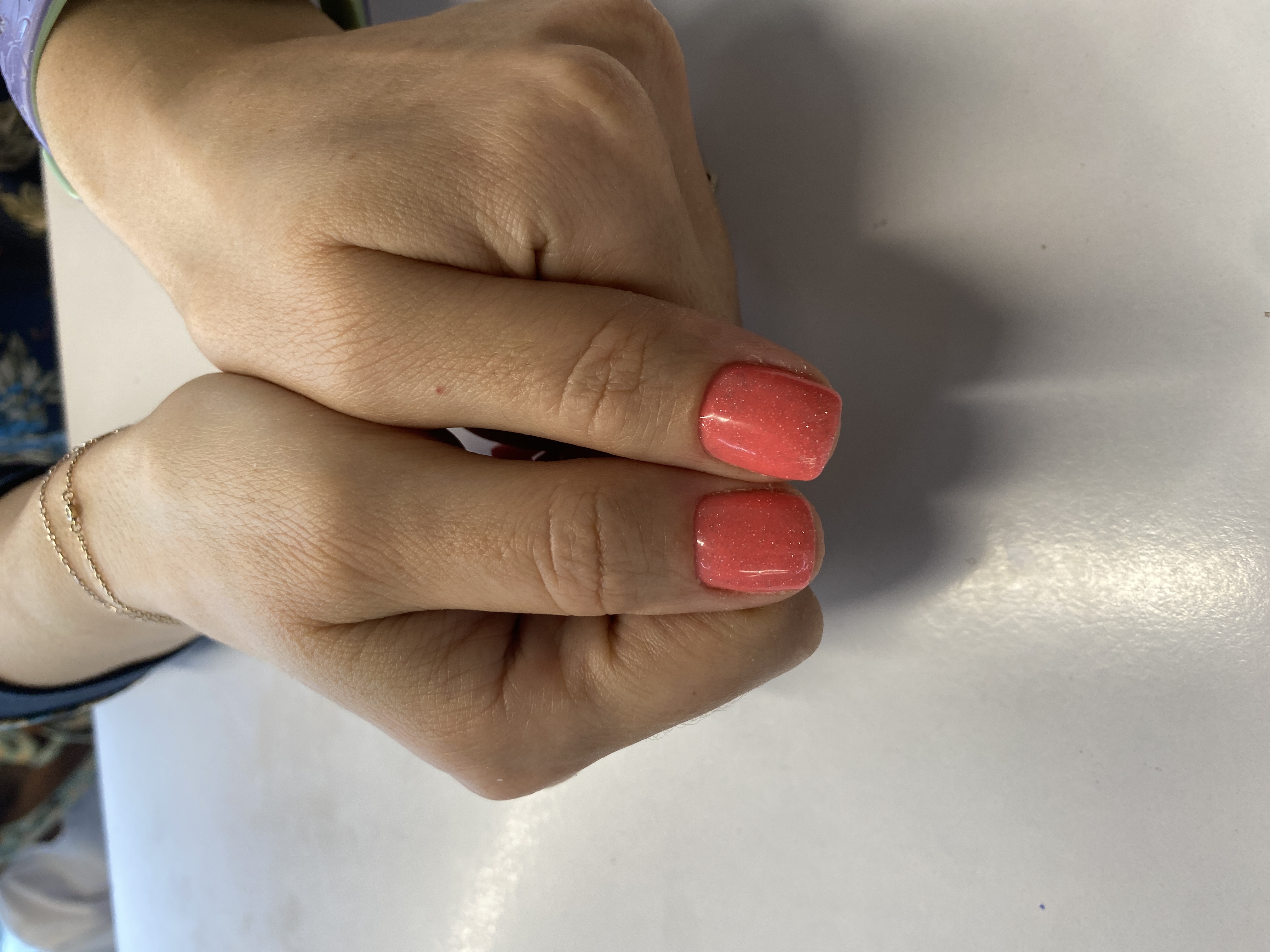 кремовый, однотон, лак с блестками, на каждый день, Маникюр