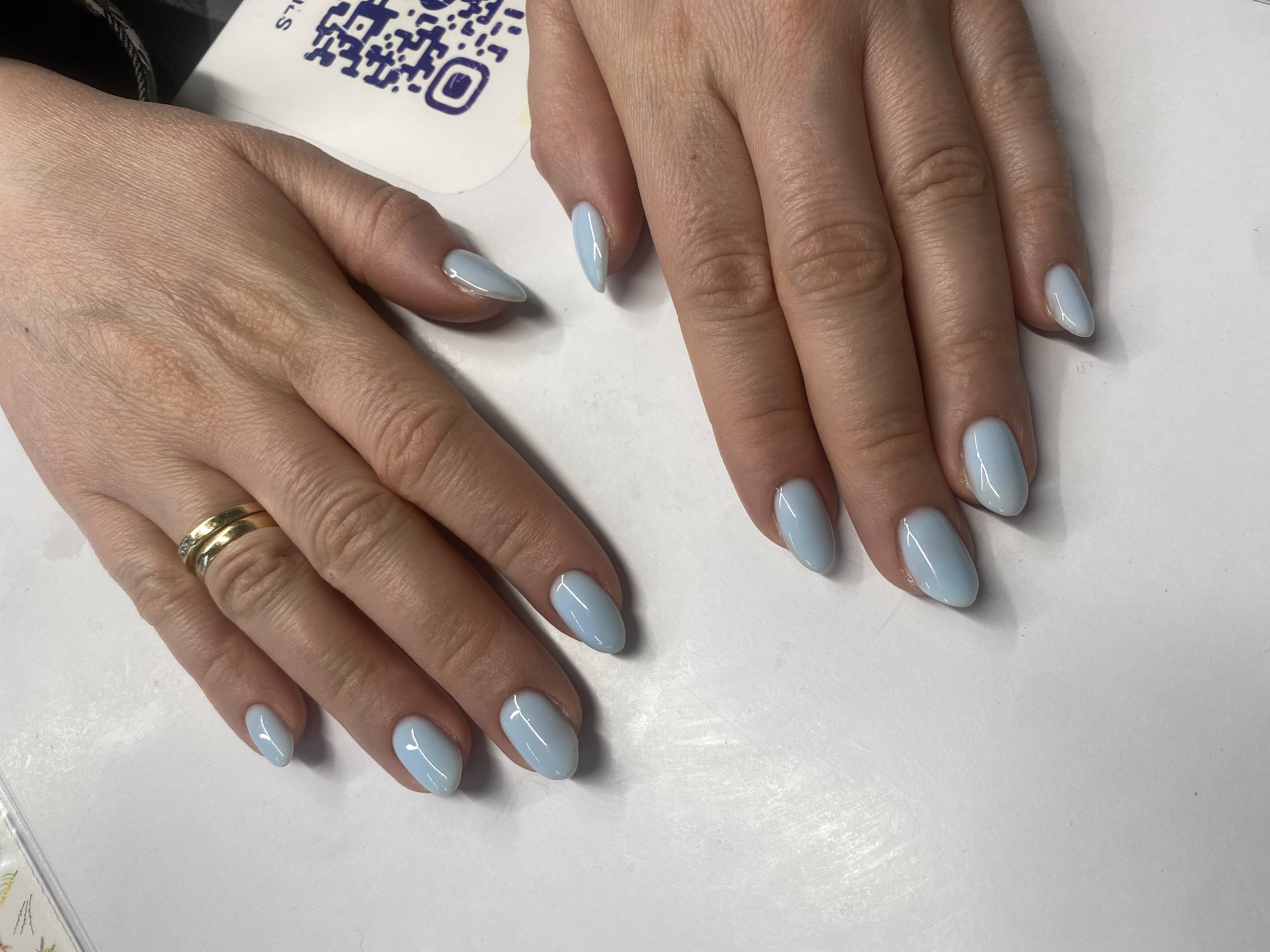 на каждый день, однотон, Маникюр, нюд, голубой, нежный
