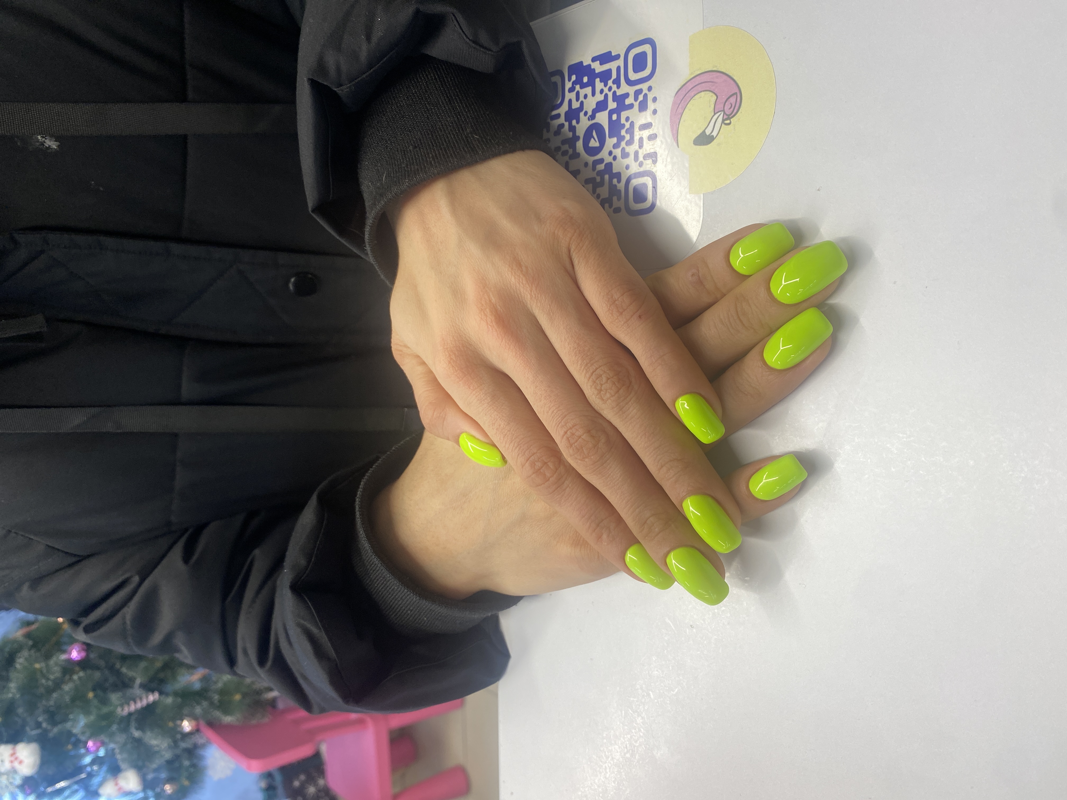 Маникюр, однотон, салатовый, на каждый день