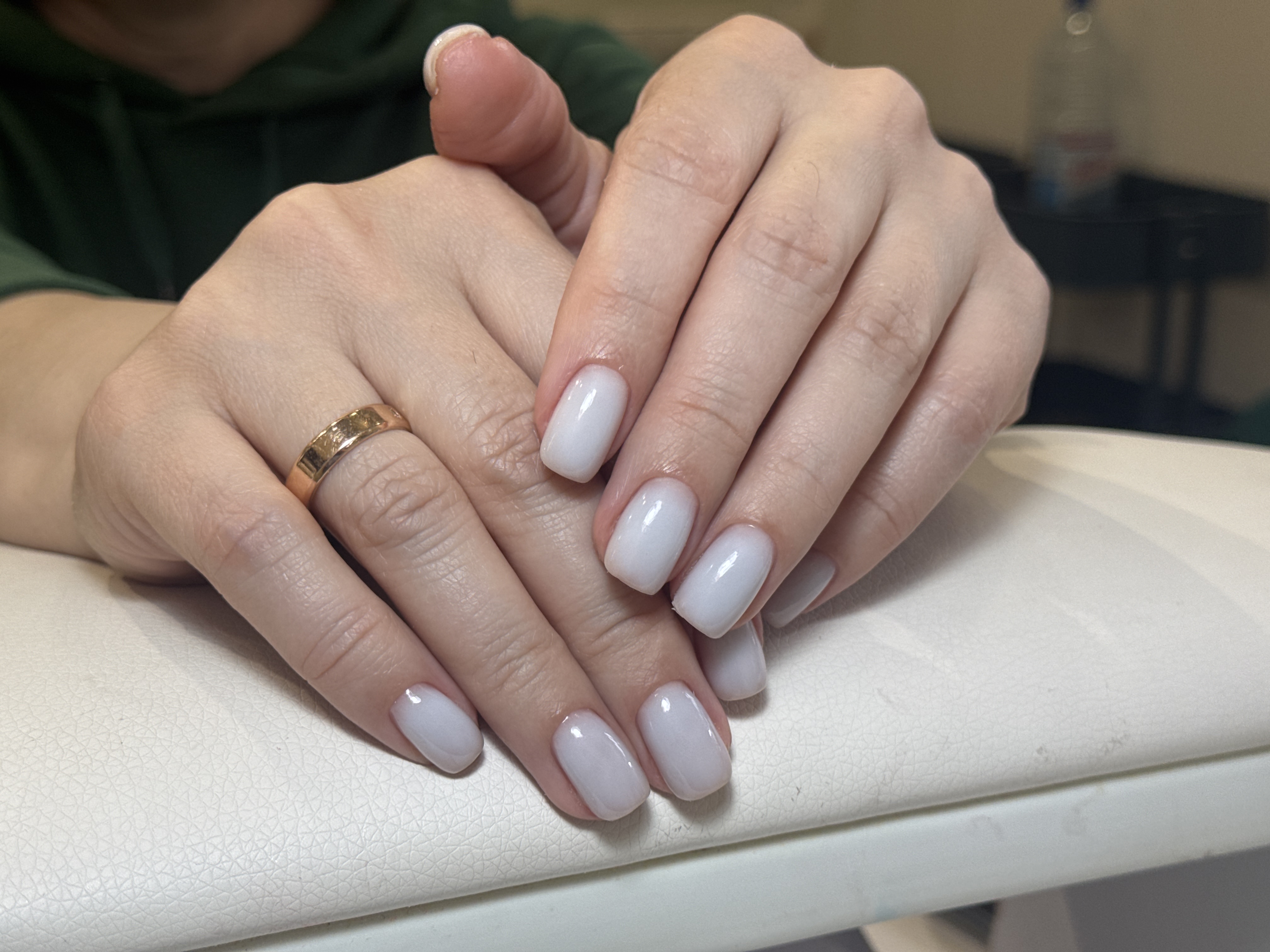 Маникюр, на каждый день, нюд, белый, однотон