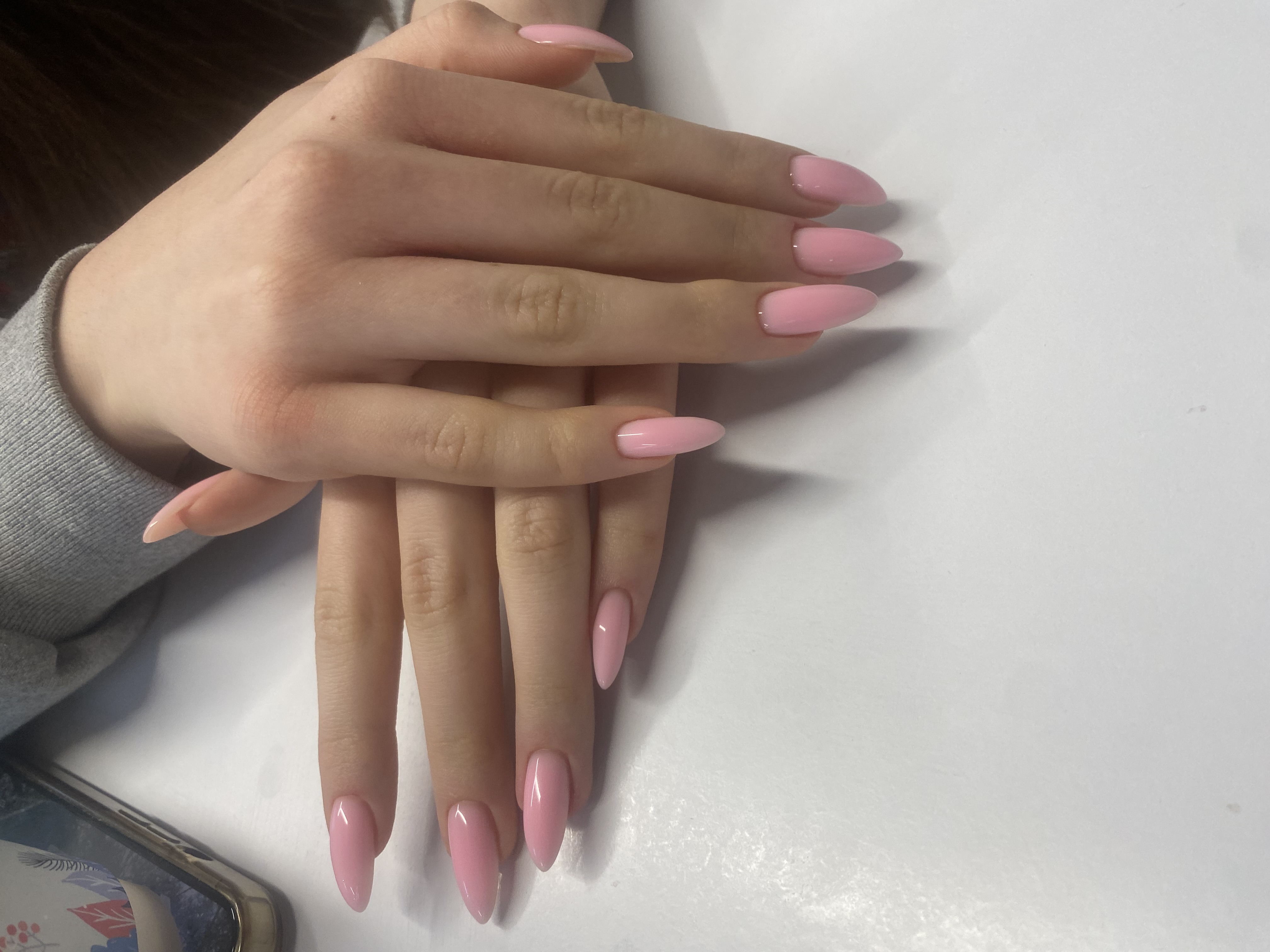 Маникюр, однотон, нюд, на каждый день, нежный, пудровый