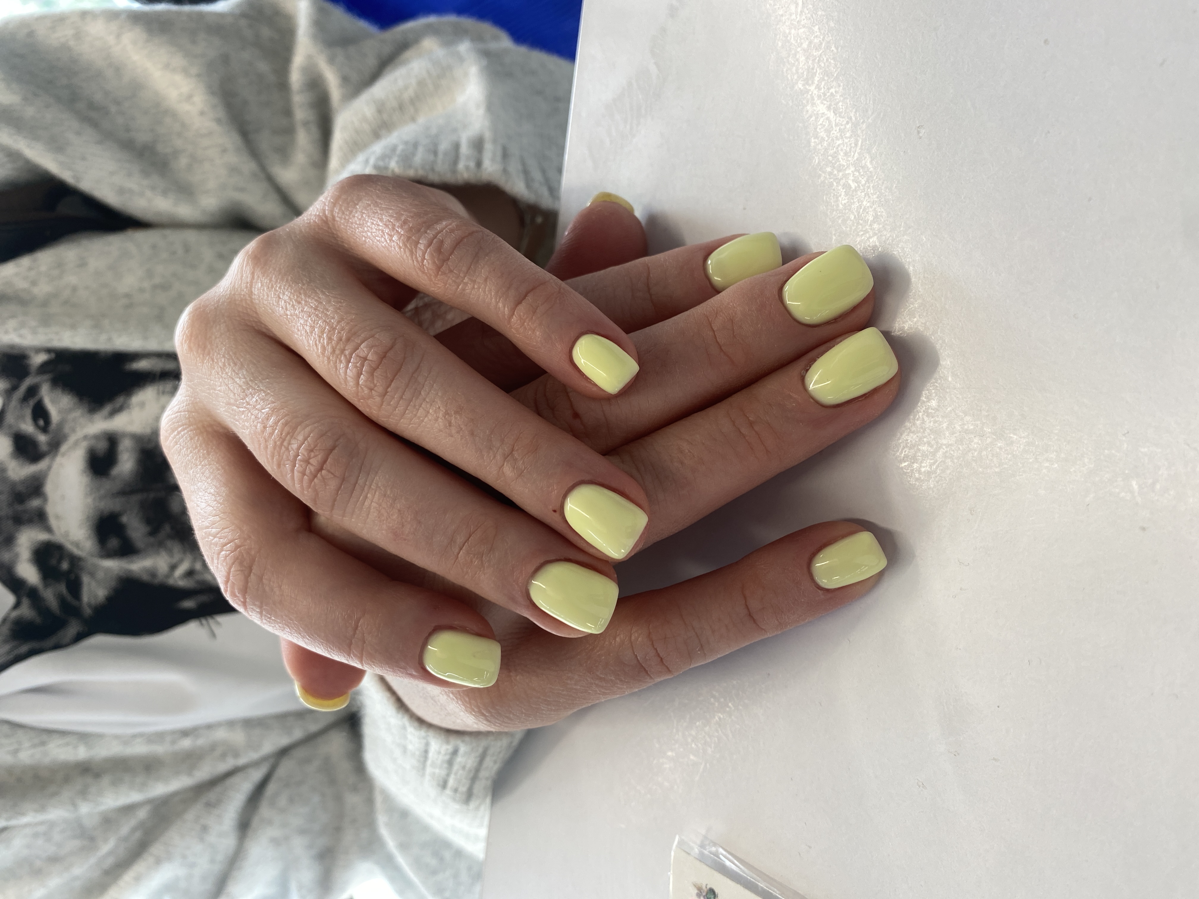 однотон, Маникюр, нюд, лимонный, на каждый день