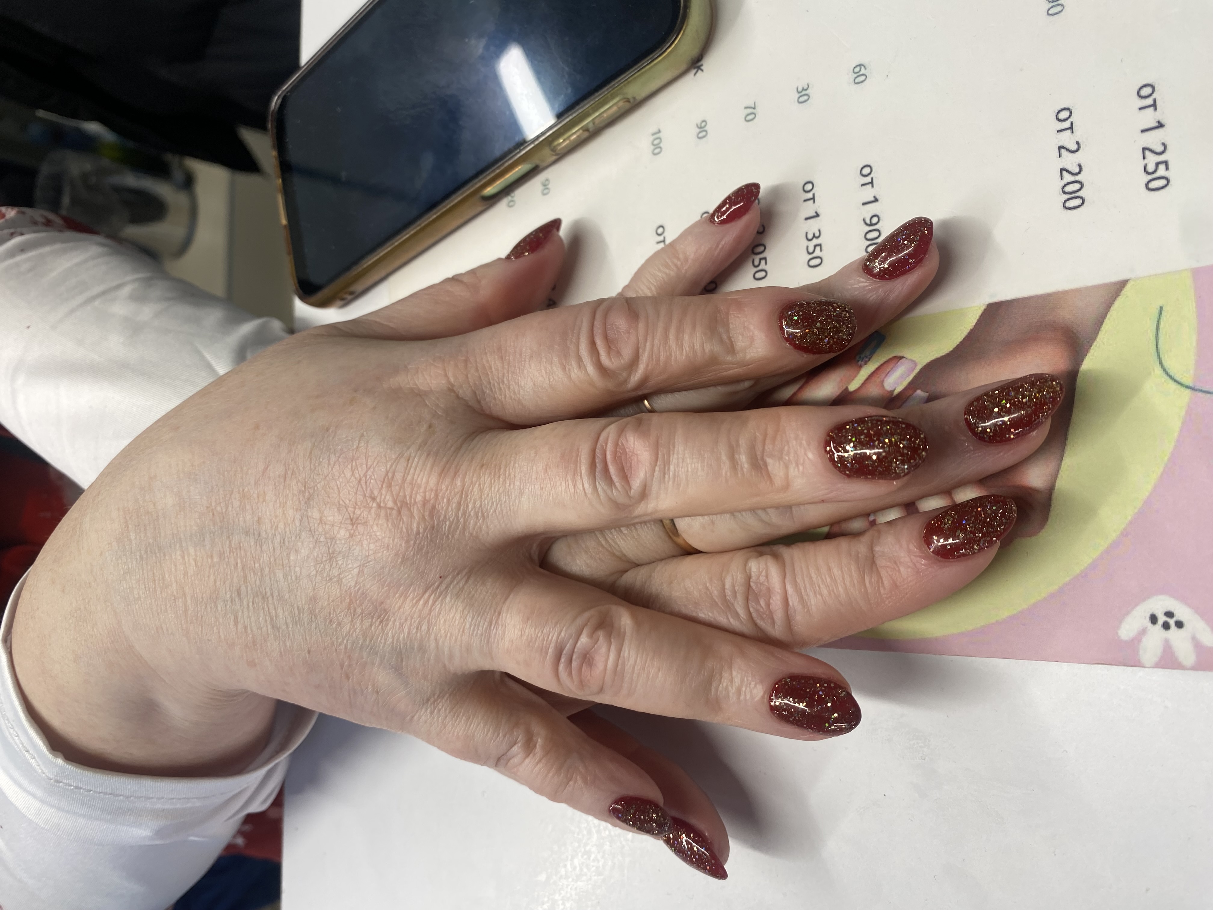 однотон, лак с блестками, Маникюр, коричневый, на каждый день