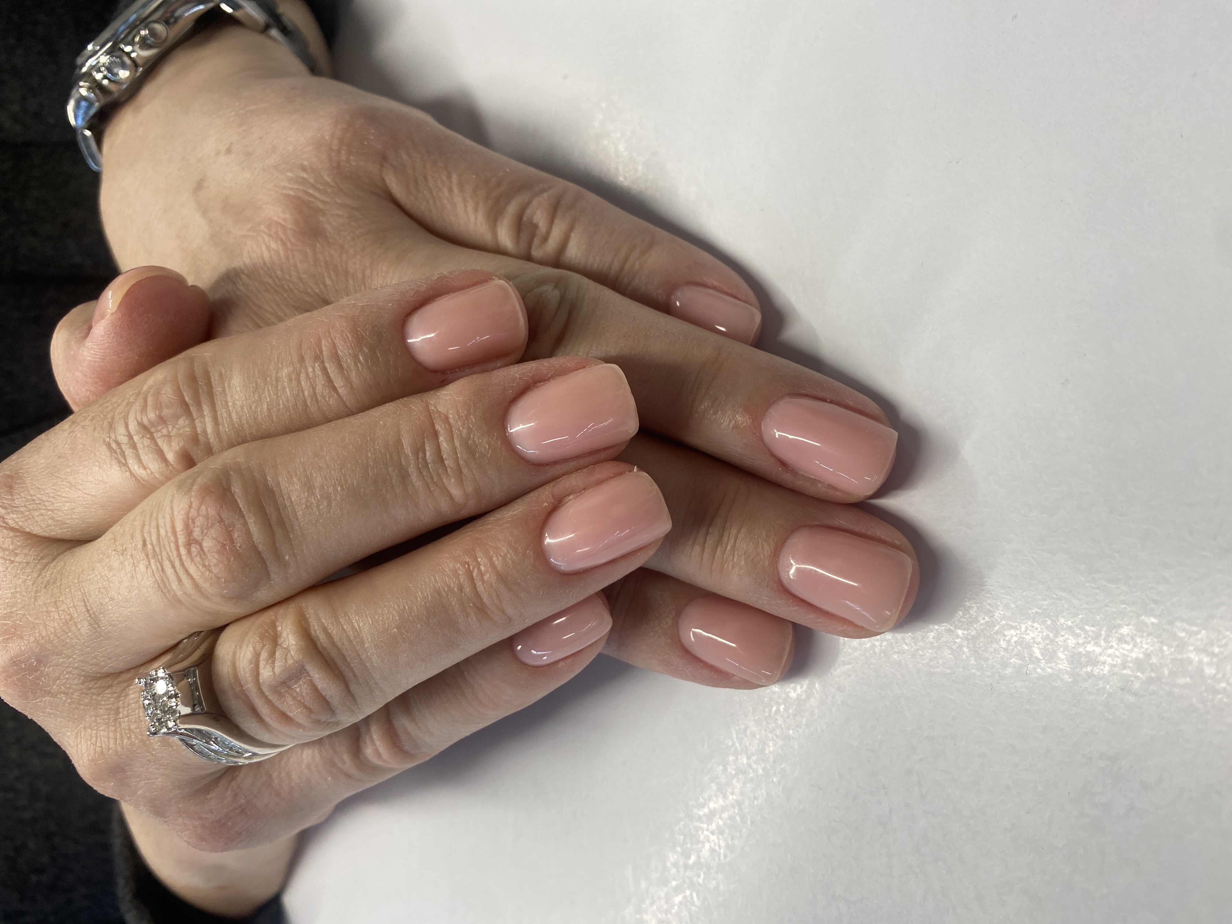 Маникюр, нюд, на каждый день, однотон, пудровый