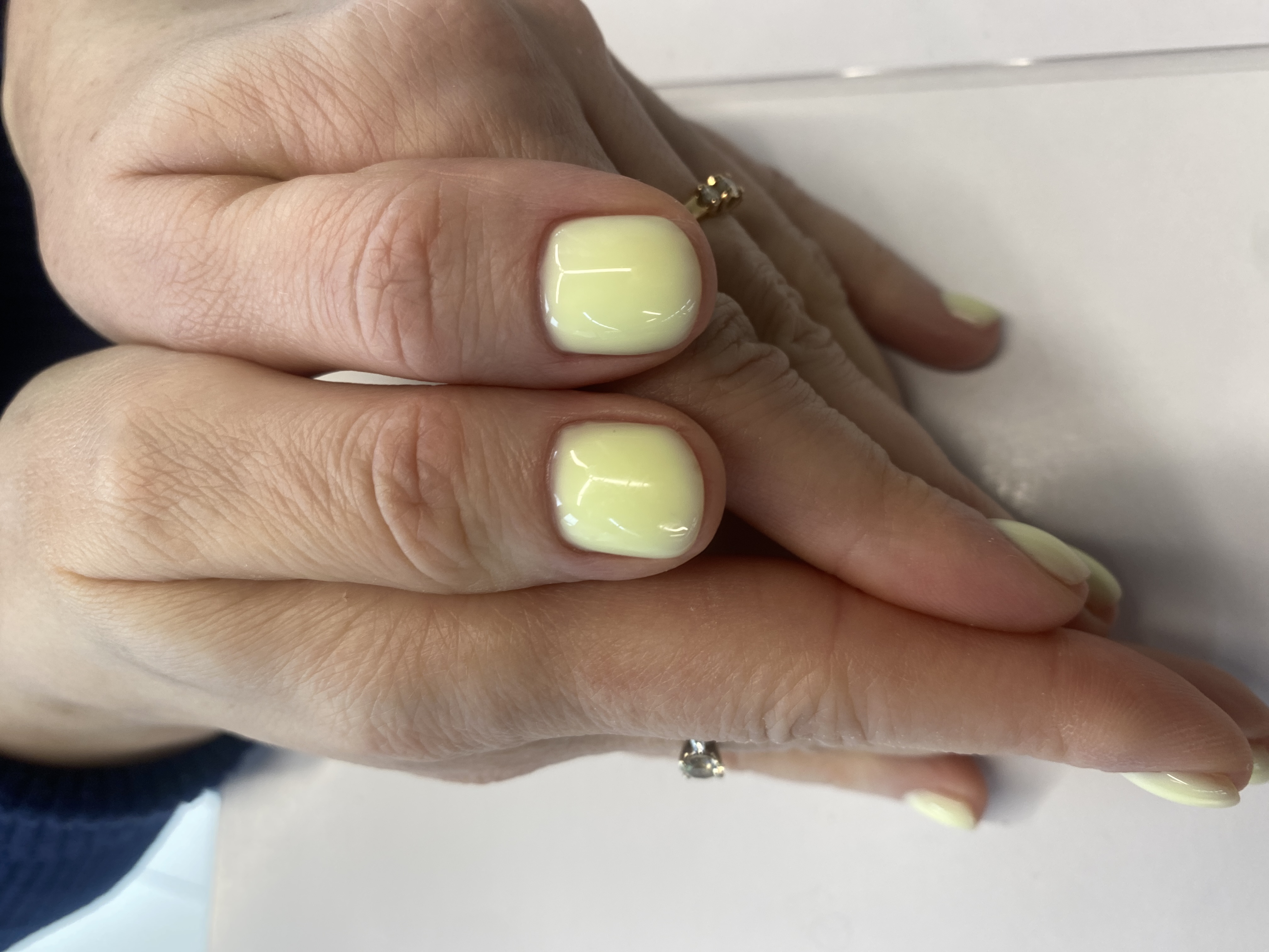 Маникюр, однотон, нюд, на каждый день, лимонный