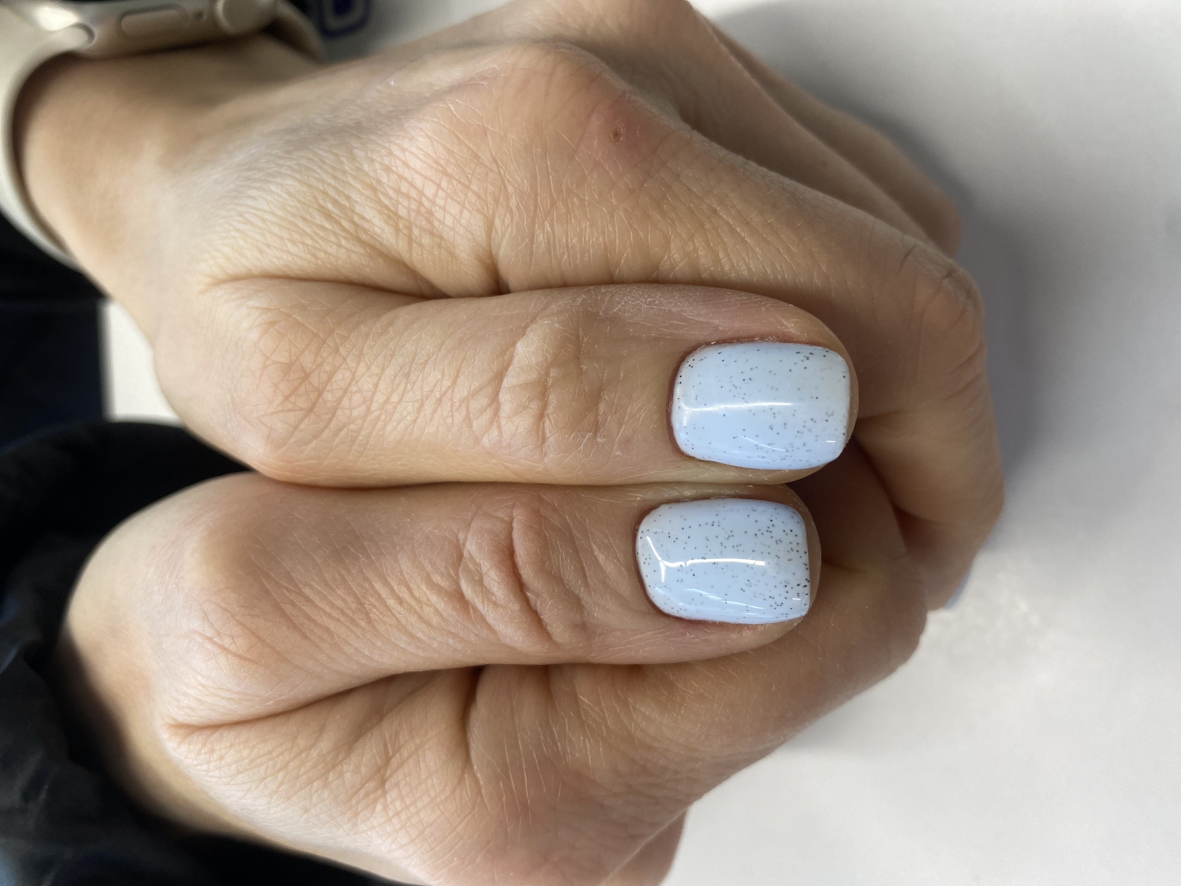 топ в крапинку, Маникюр, голубой, однотон, на каждый день, нюд, нежный