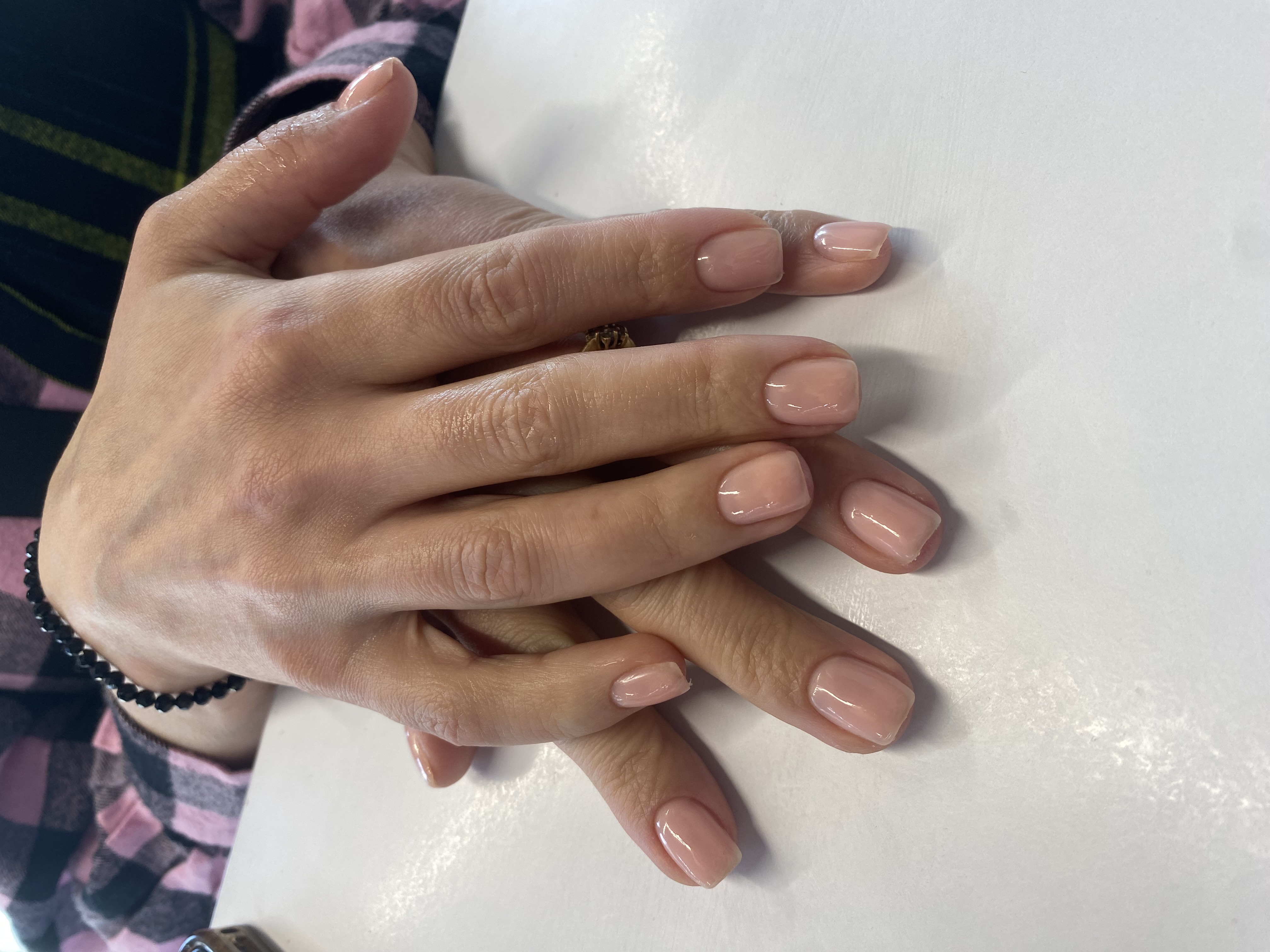 Маникюр, однотон, на каждый день, пудровый, нюд