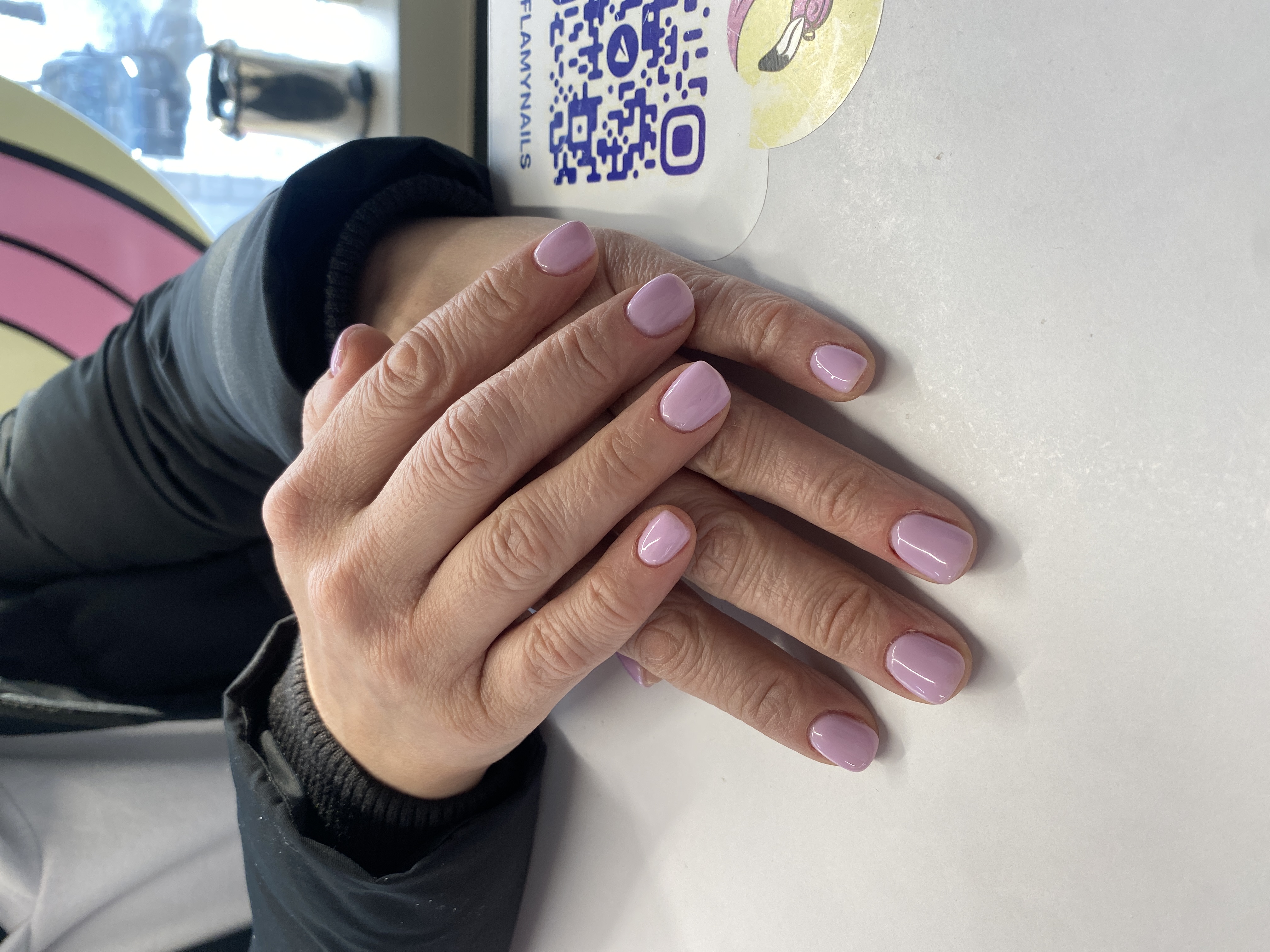 нюд, Маникюр, однотон, сиреневый, на каждый день