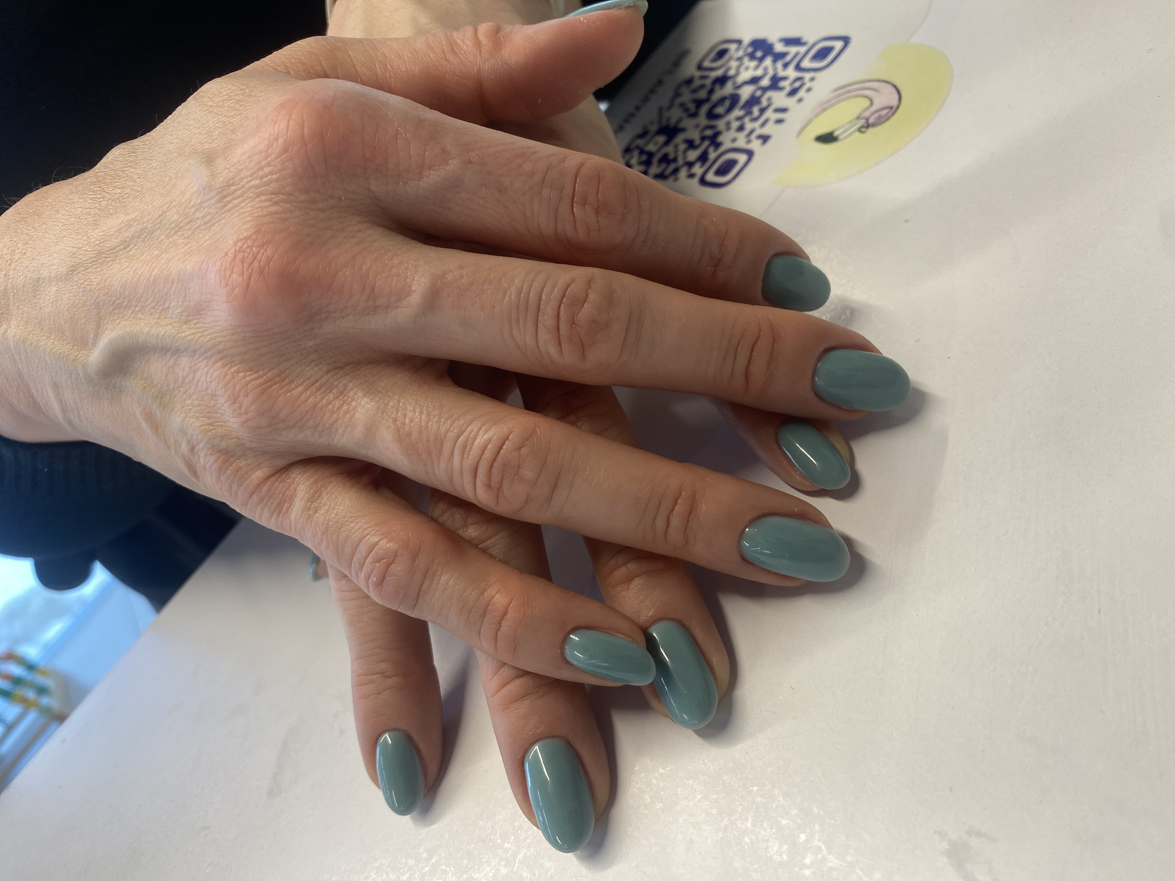 Маникюр, на каждый день, однотон, бирюзовый, нюд