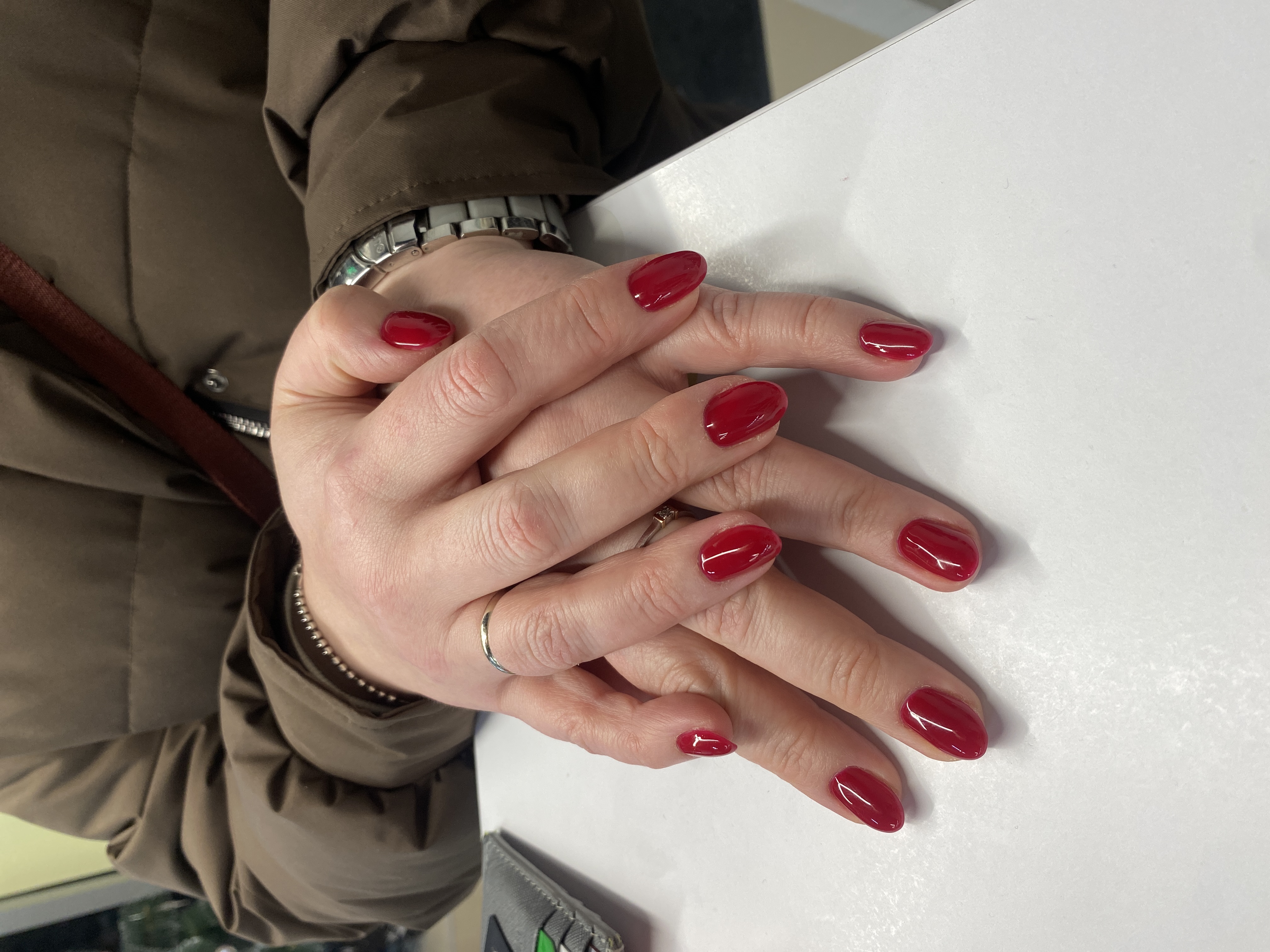 однотон, Маникюр, бордовый, на каждый день