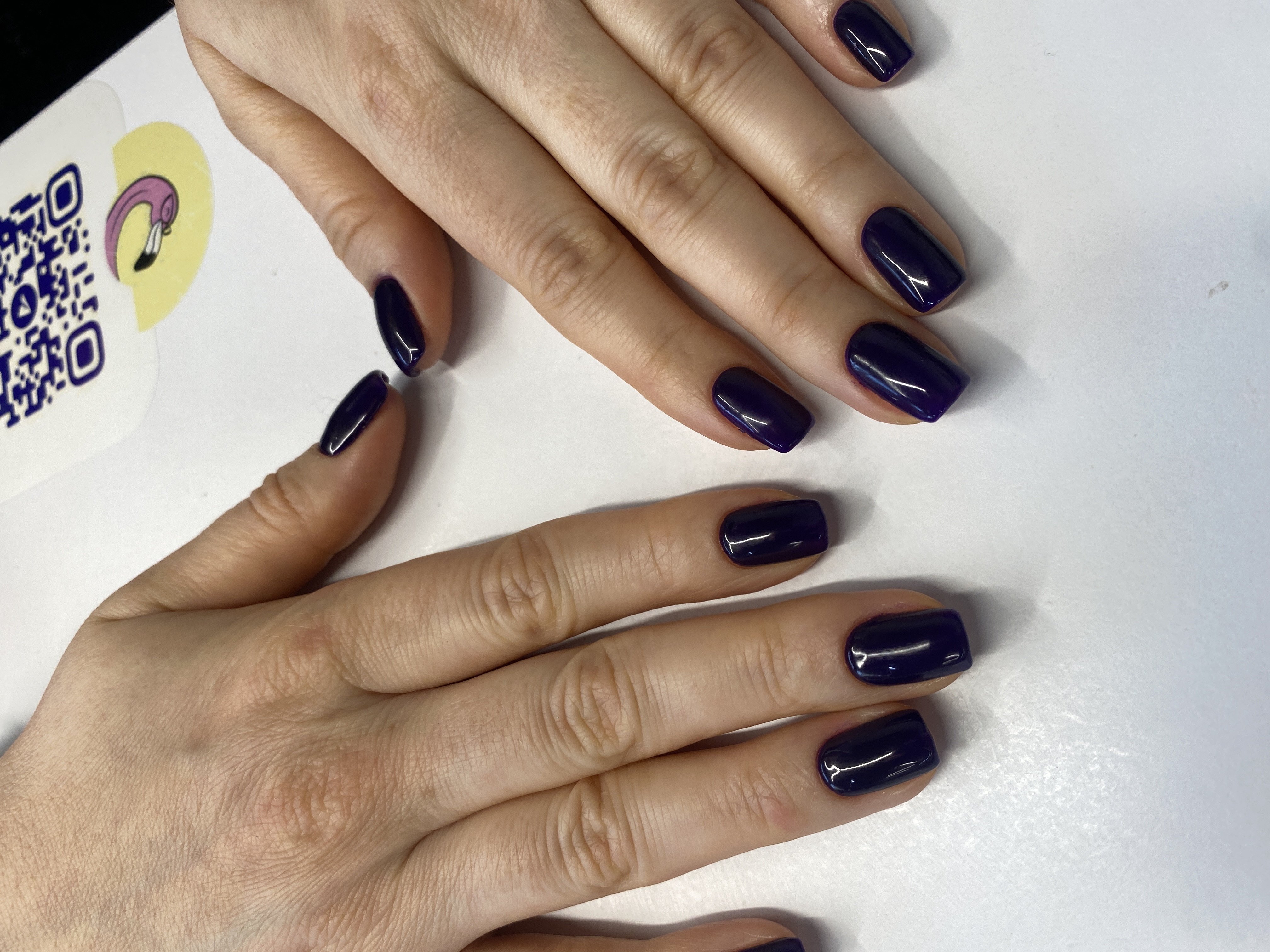 однотон, Маникюр, на каждый день, темносиний