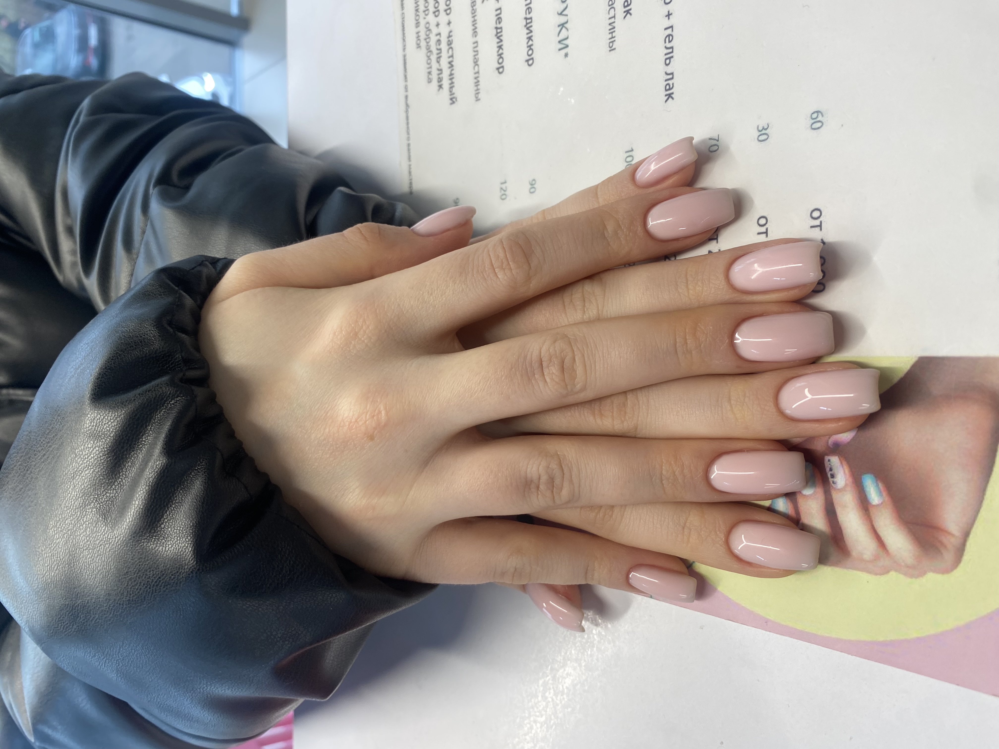 нежный, на каждый день, пудровый, однотон, Маникюр