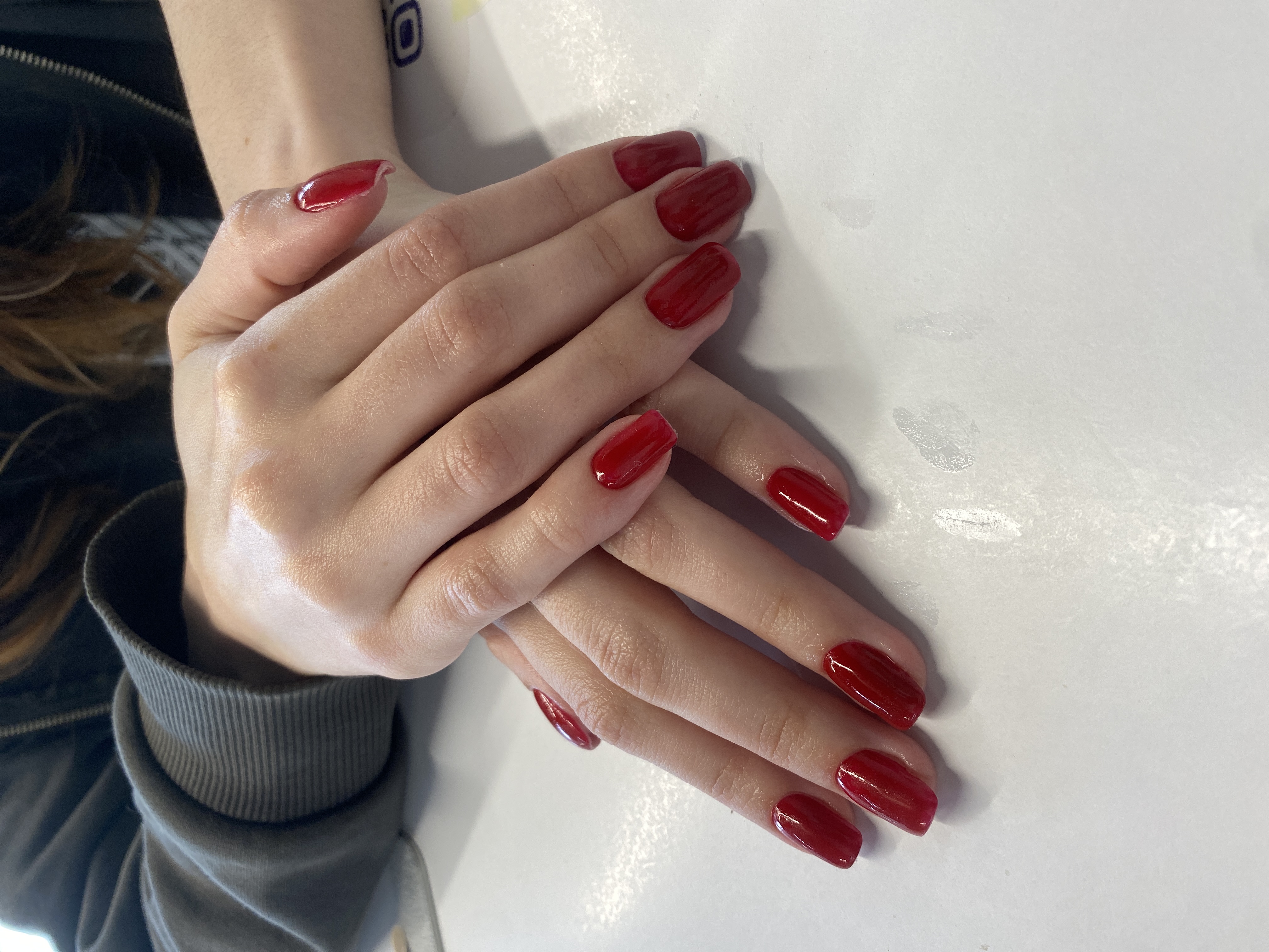Маникюр, однотон, бордовый, на каждый день