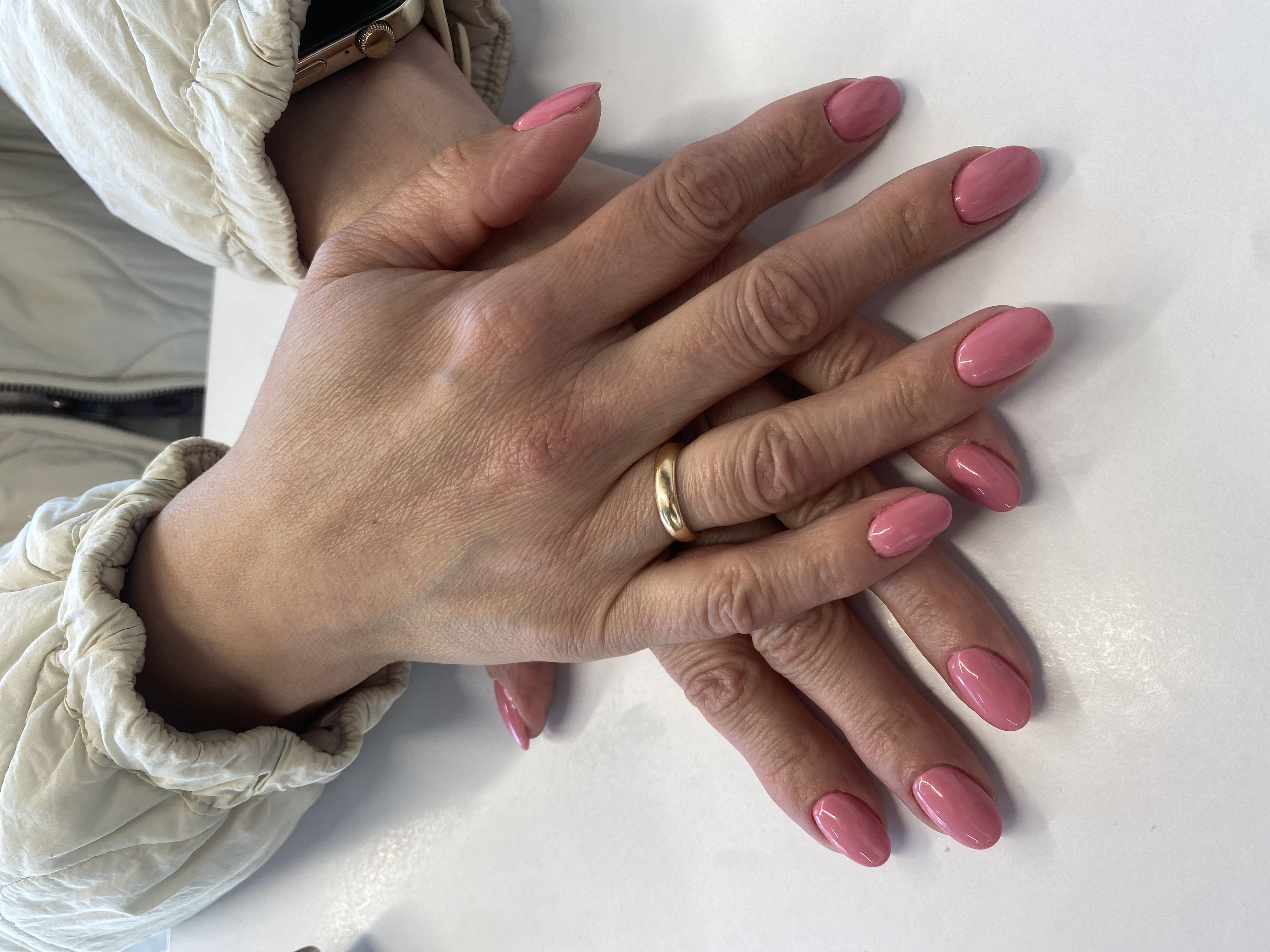 Маникюр, однотон, нюд, розовый, на каждый день