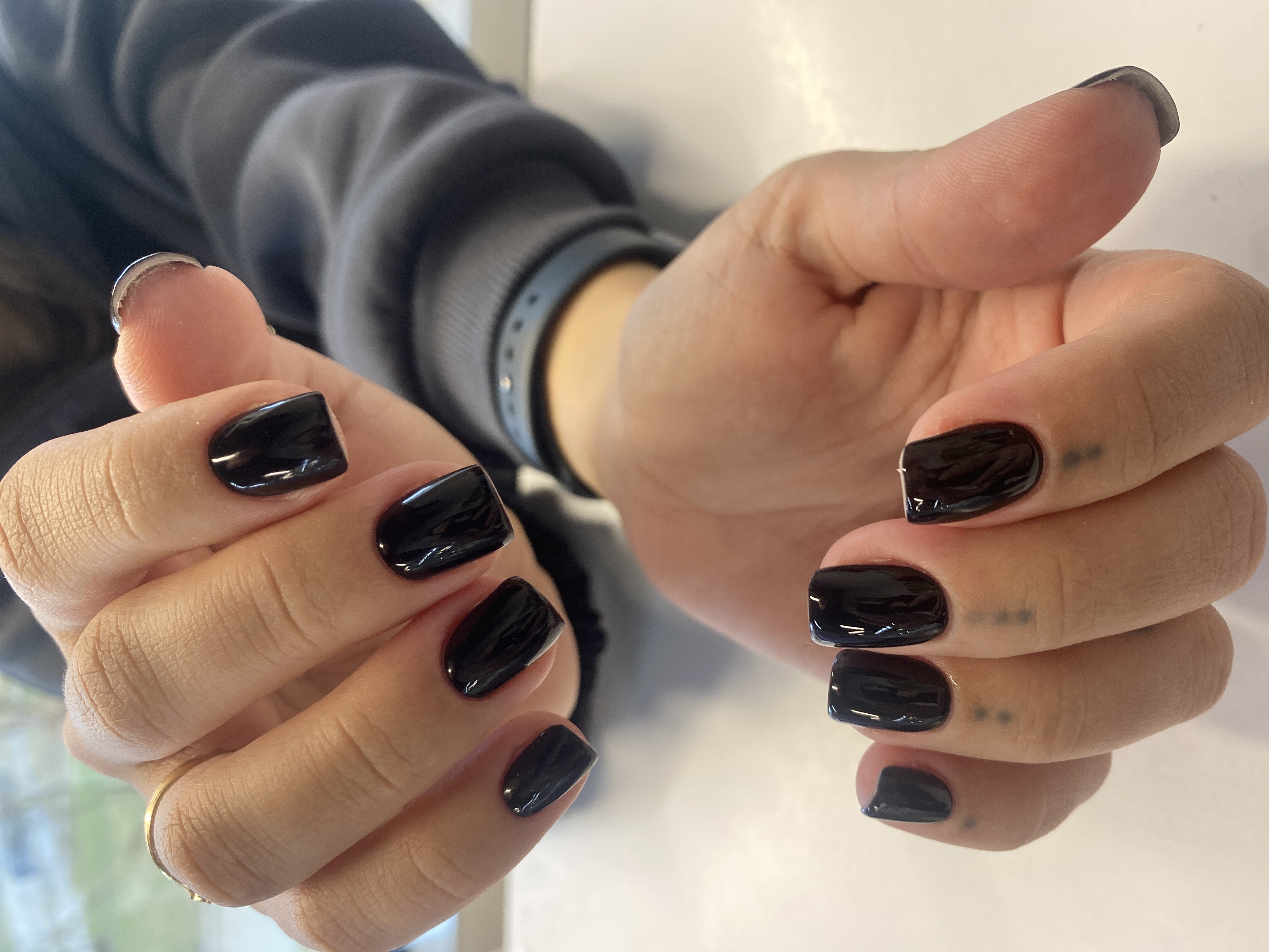 однотон, черный, Маникюр, на каждый день