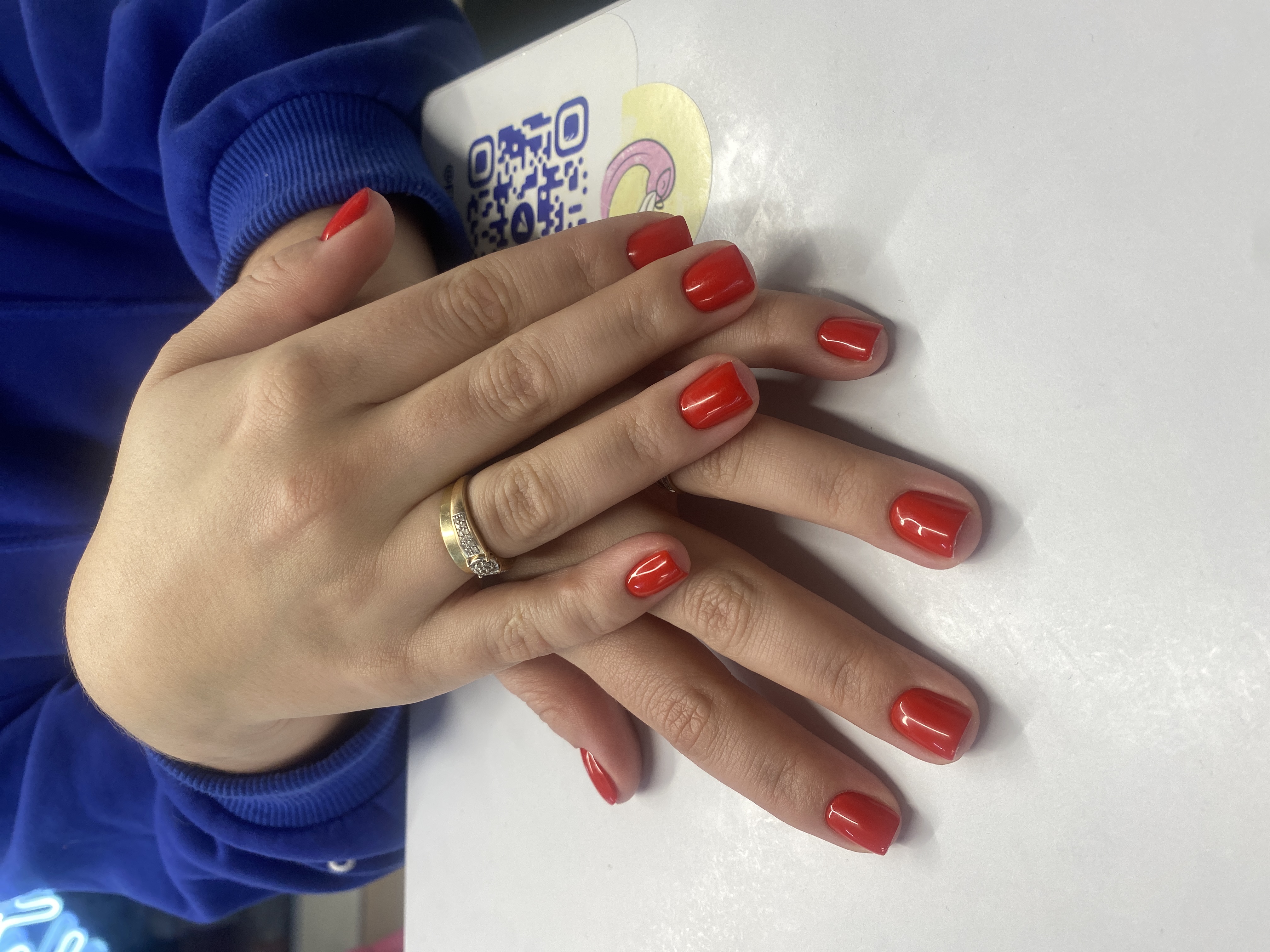 однотон, Маникюр, красный, на каждый день