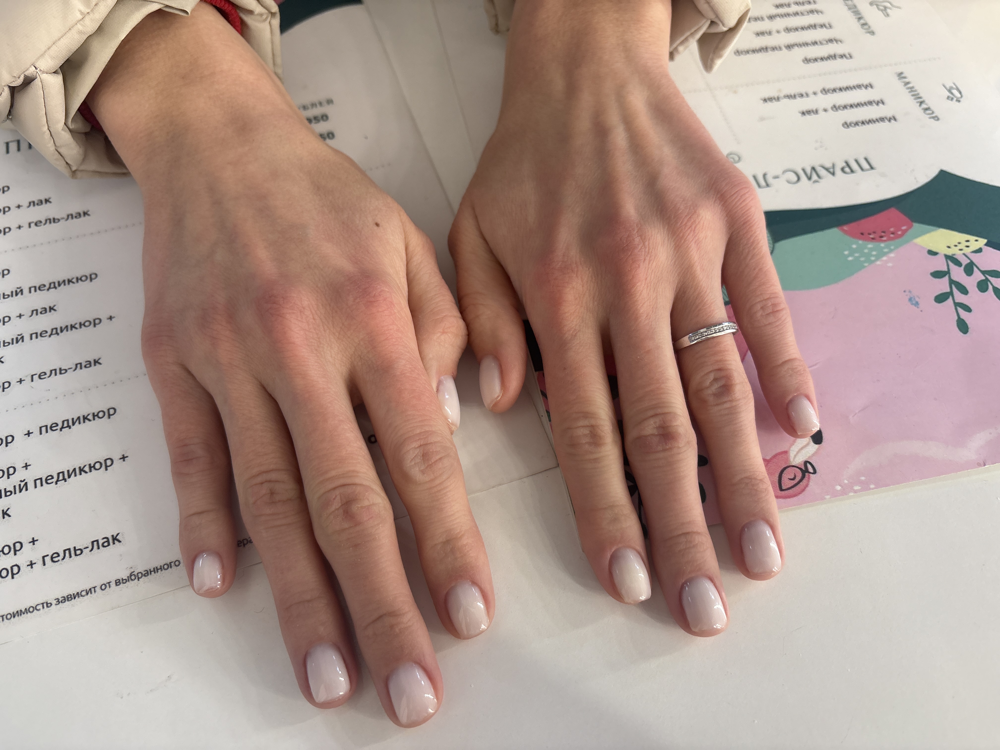 молочный, Маникюр, однотон, на каждый день, нежный