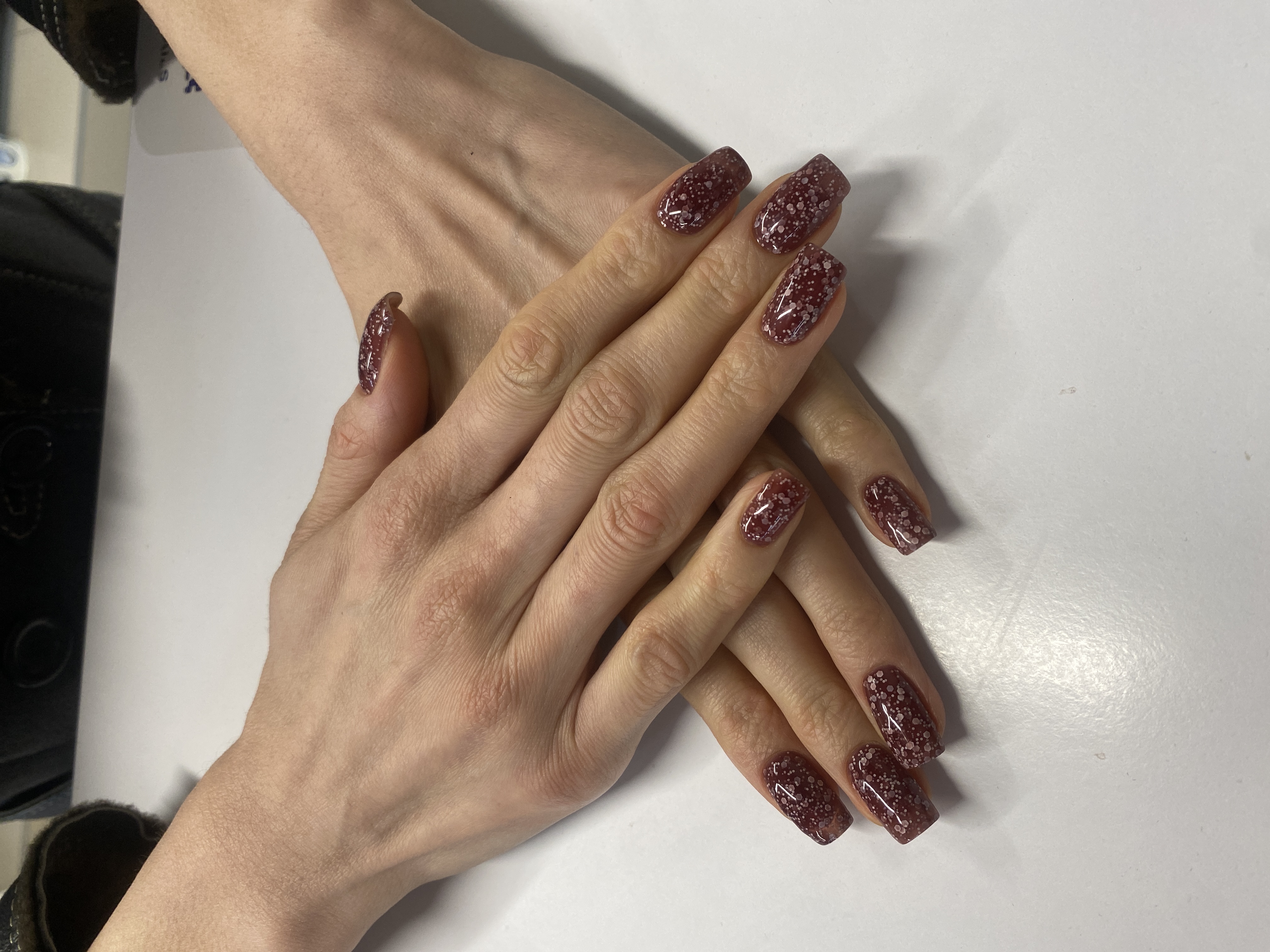 Маникюр, топ в крапинку, на каждый день, фиолетовый