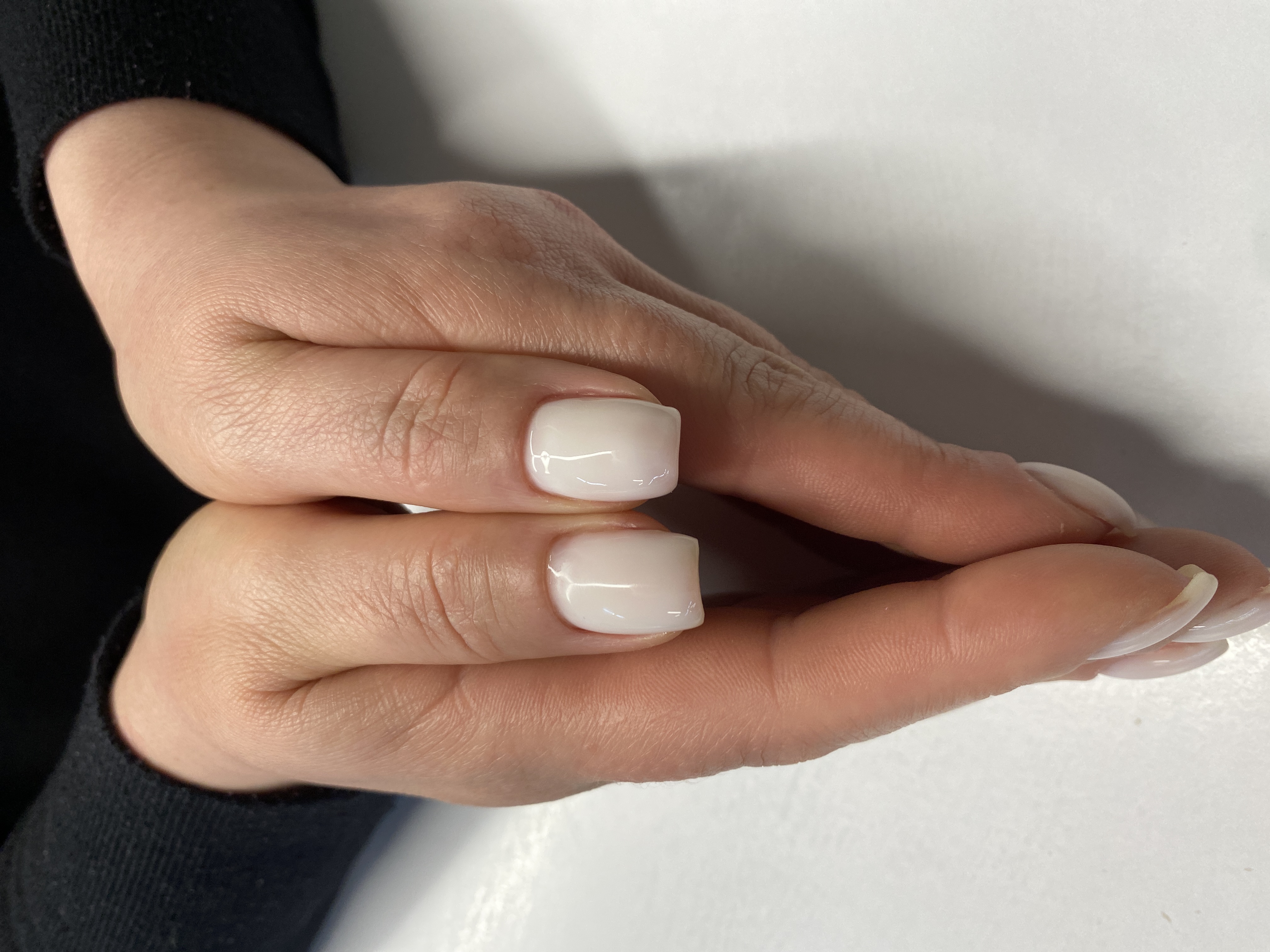 однотон, Маникюр, на каждый день, нюд, белый