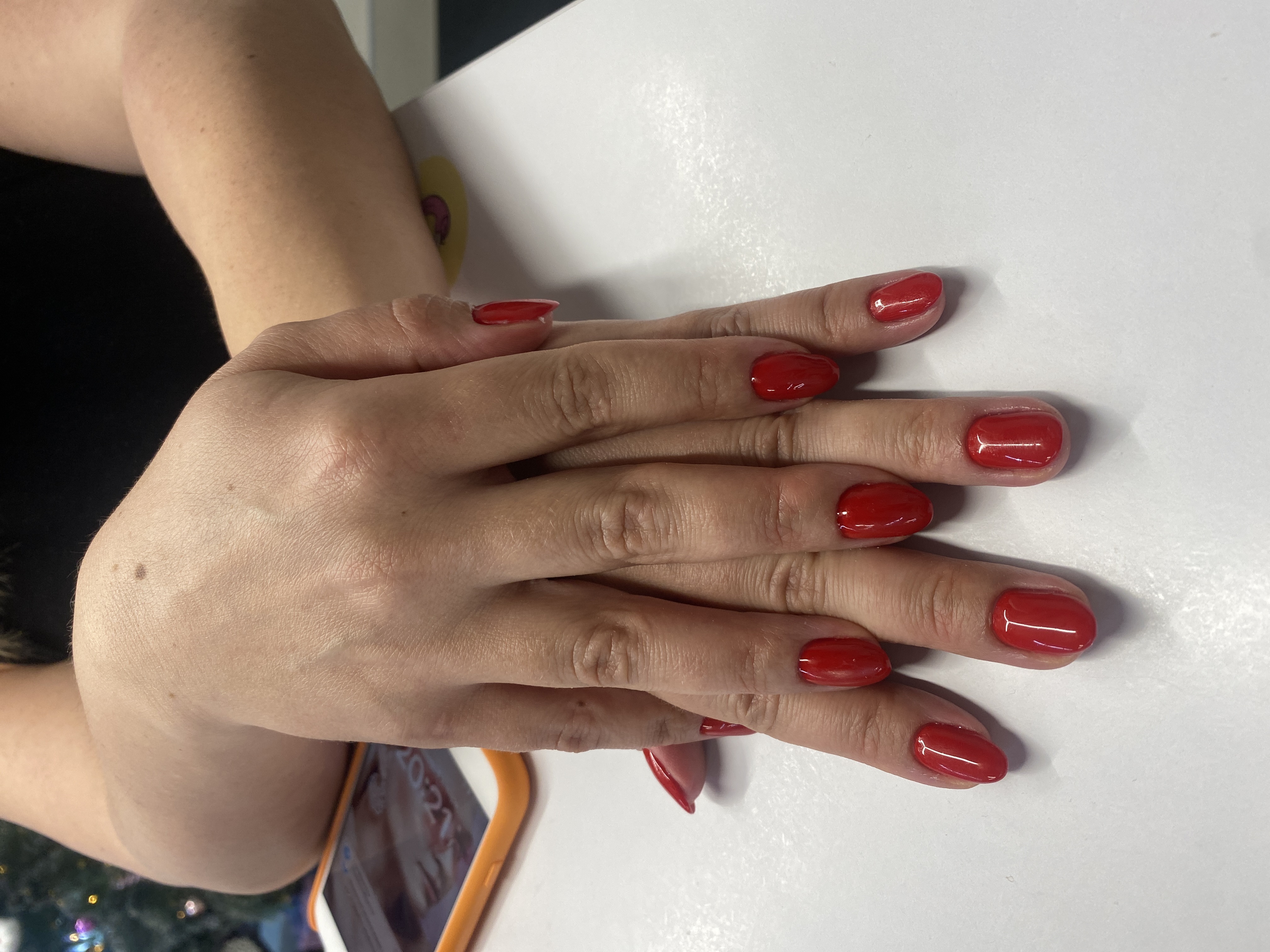 однотон, красный, Маникюр, на каждый день