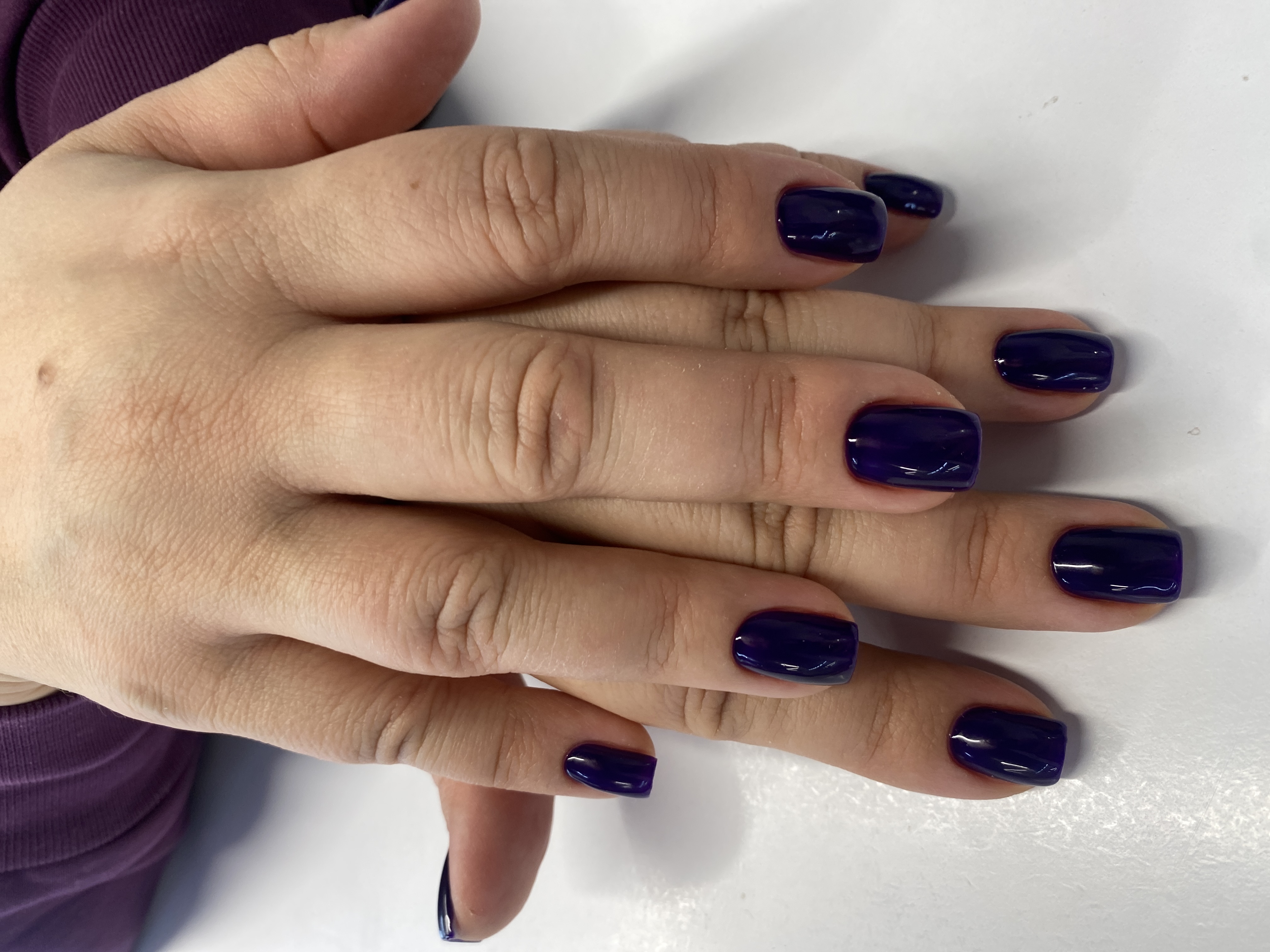 Маникюр, темносиний, на каждый день, однотон