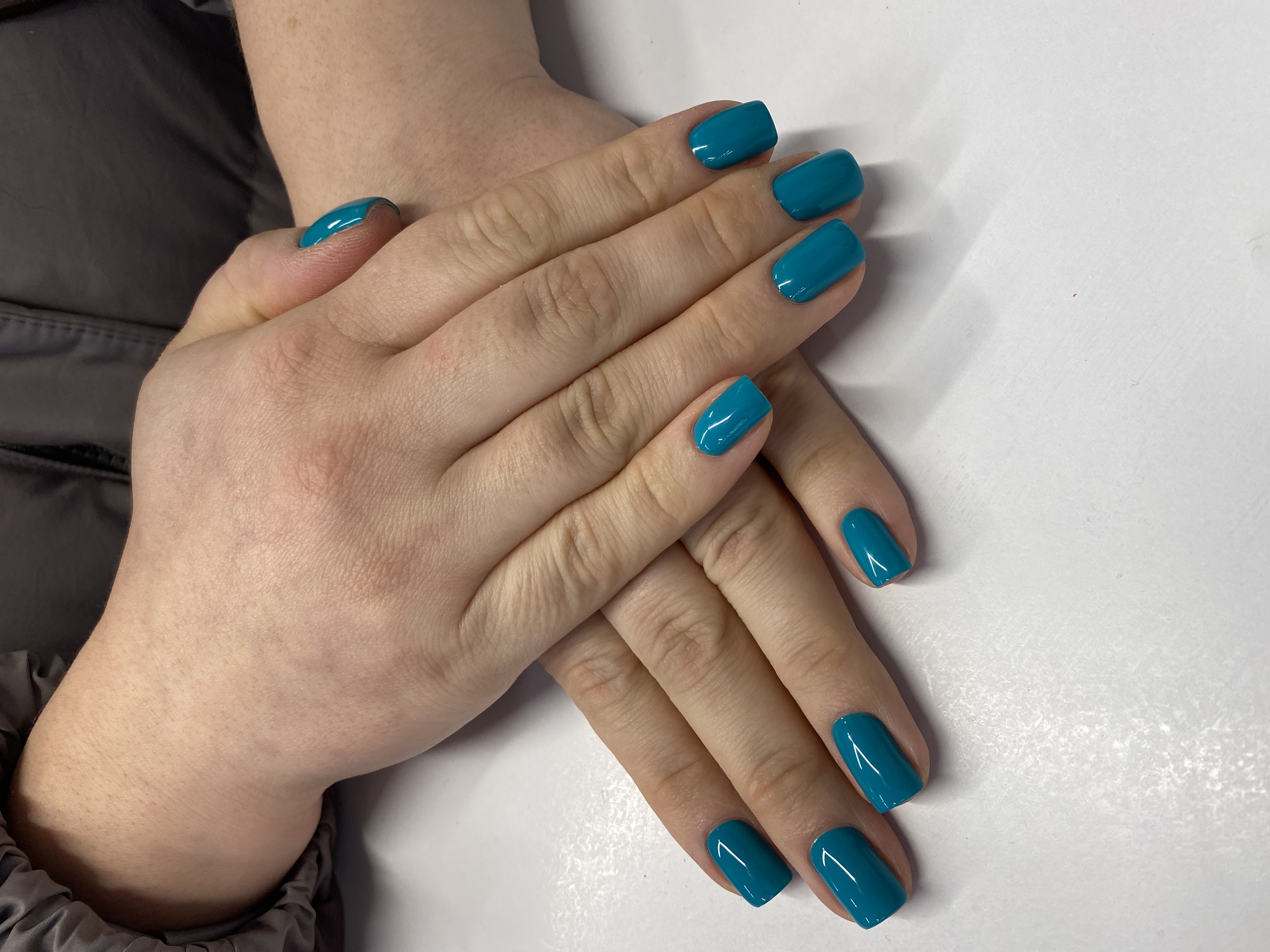 Маникюр, на каждый день, голубой, нюд, однотон