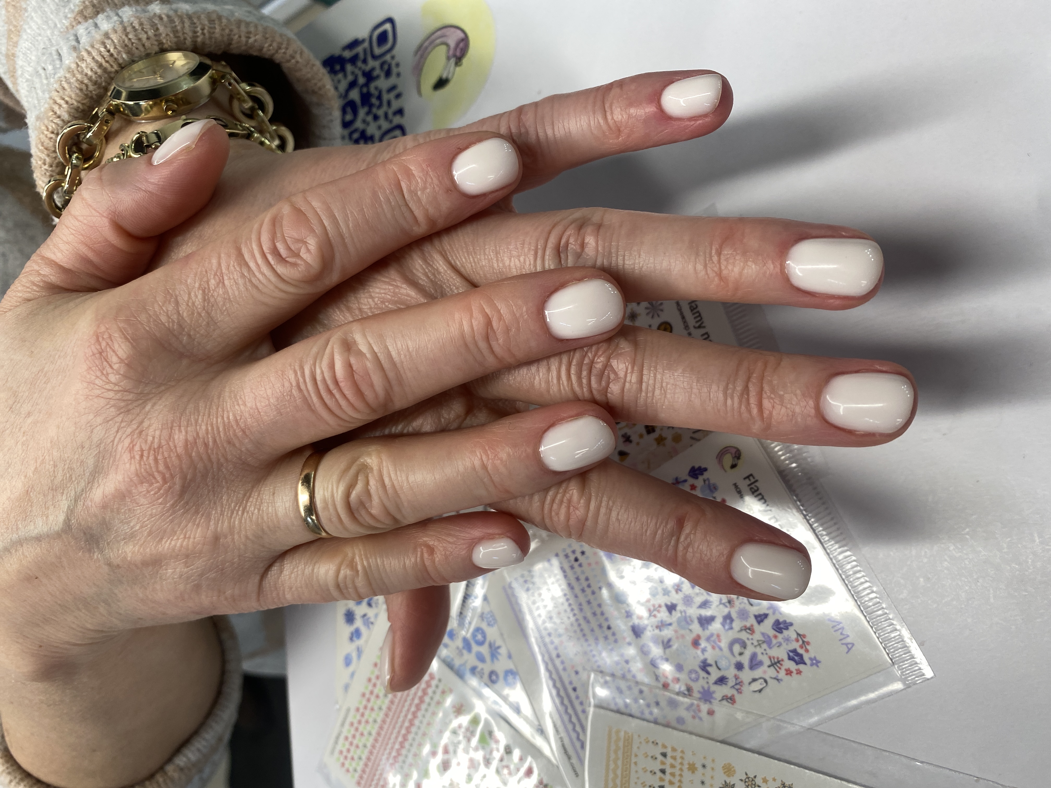 Маникюр, белый, на каждый день, однотон