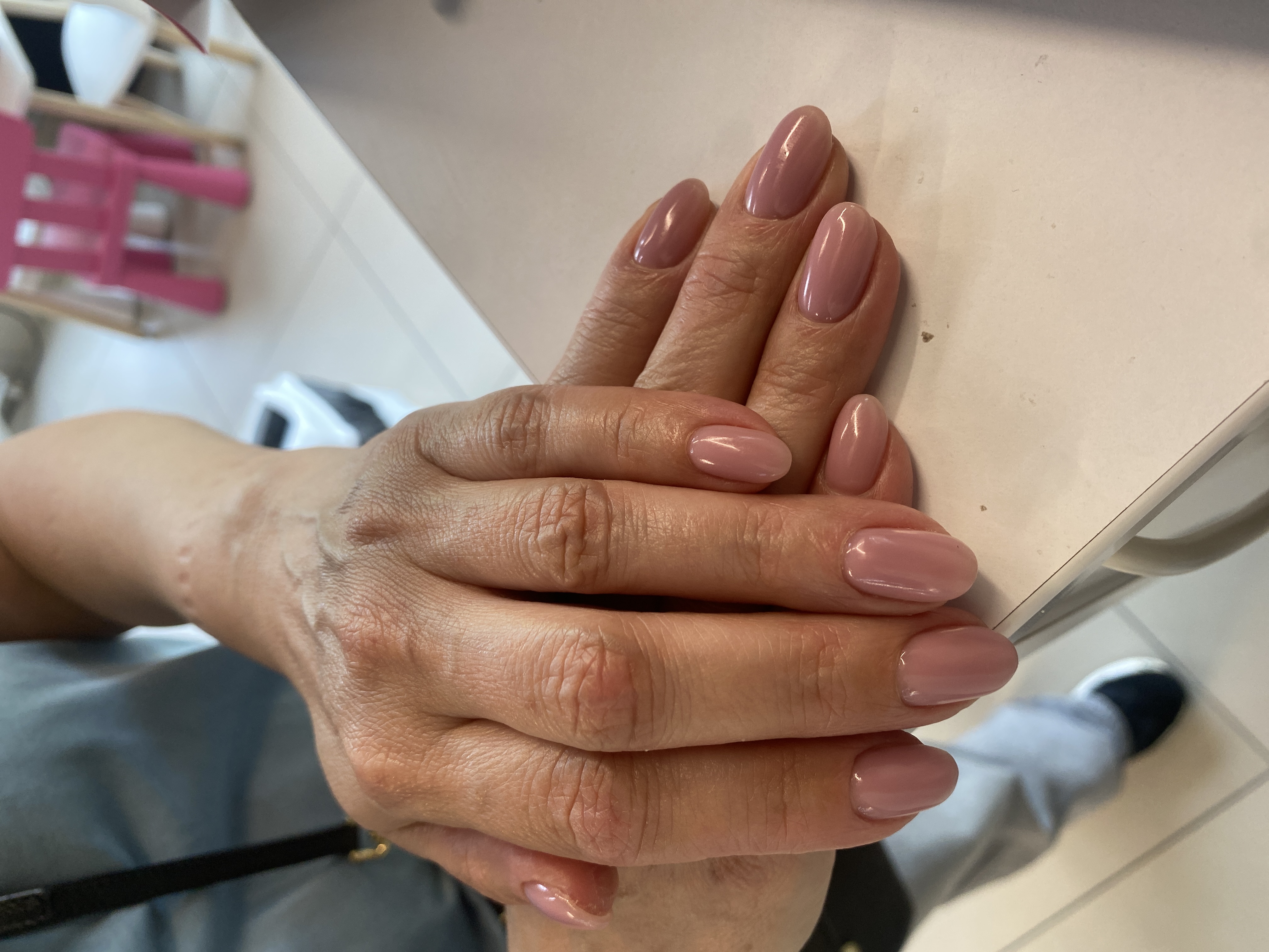Маникюр, однотон, нюд, на каждый день, сиреневый