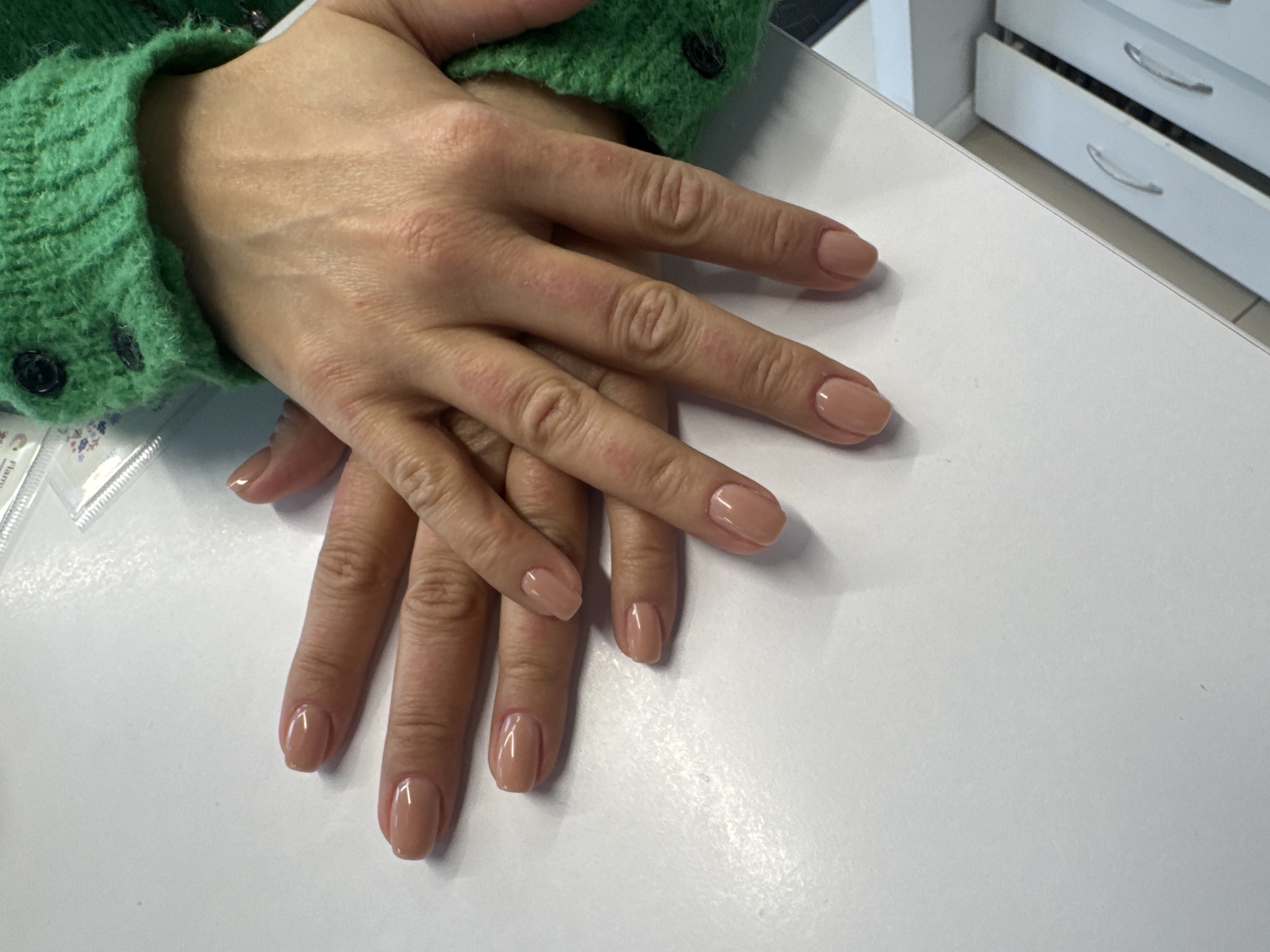 Маникюр, однотон, нюд, бежевый, на каждый день