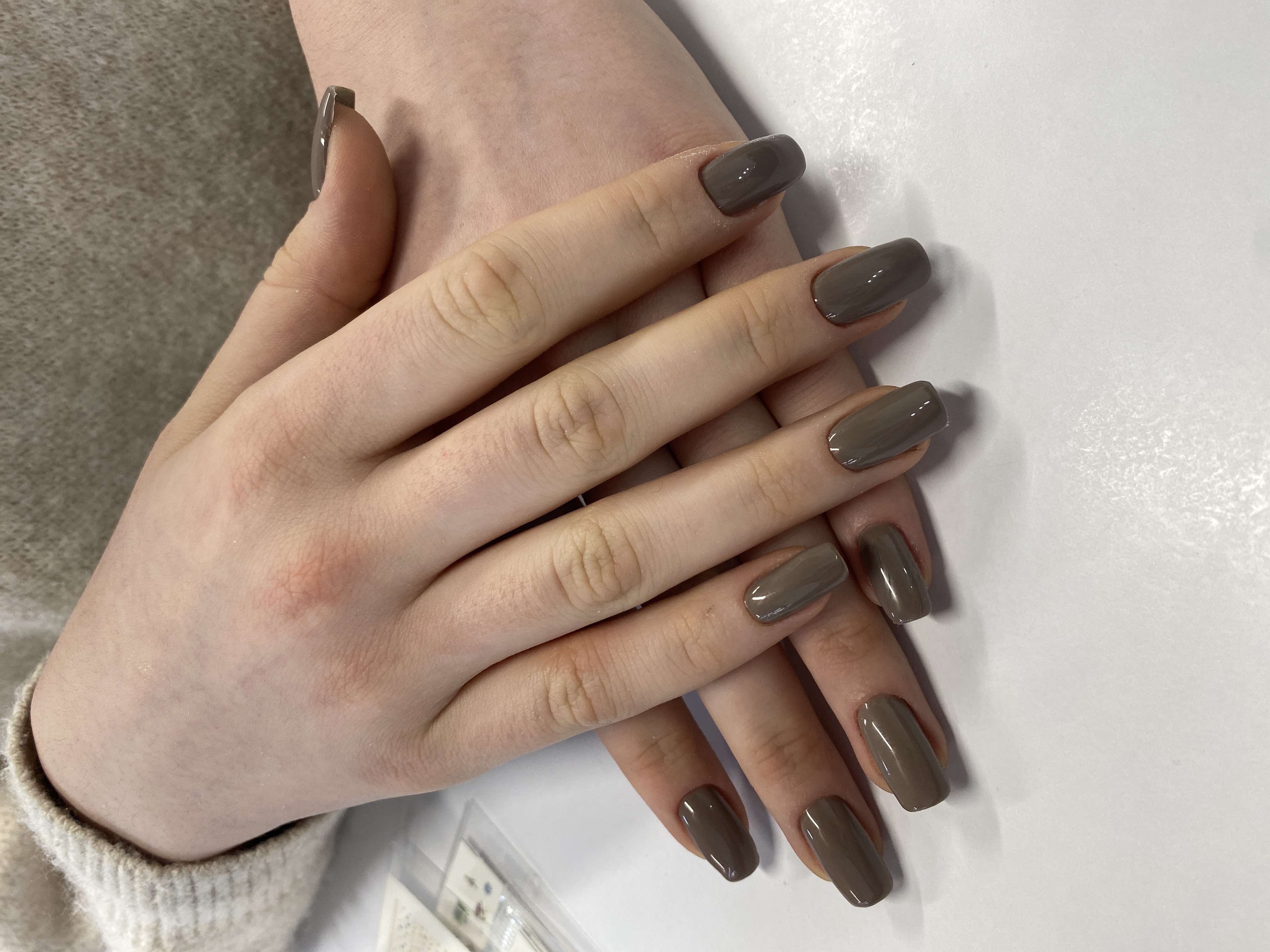 однотон, Маникюр, коричневый, на каждый день