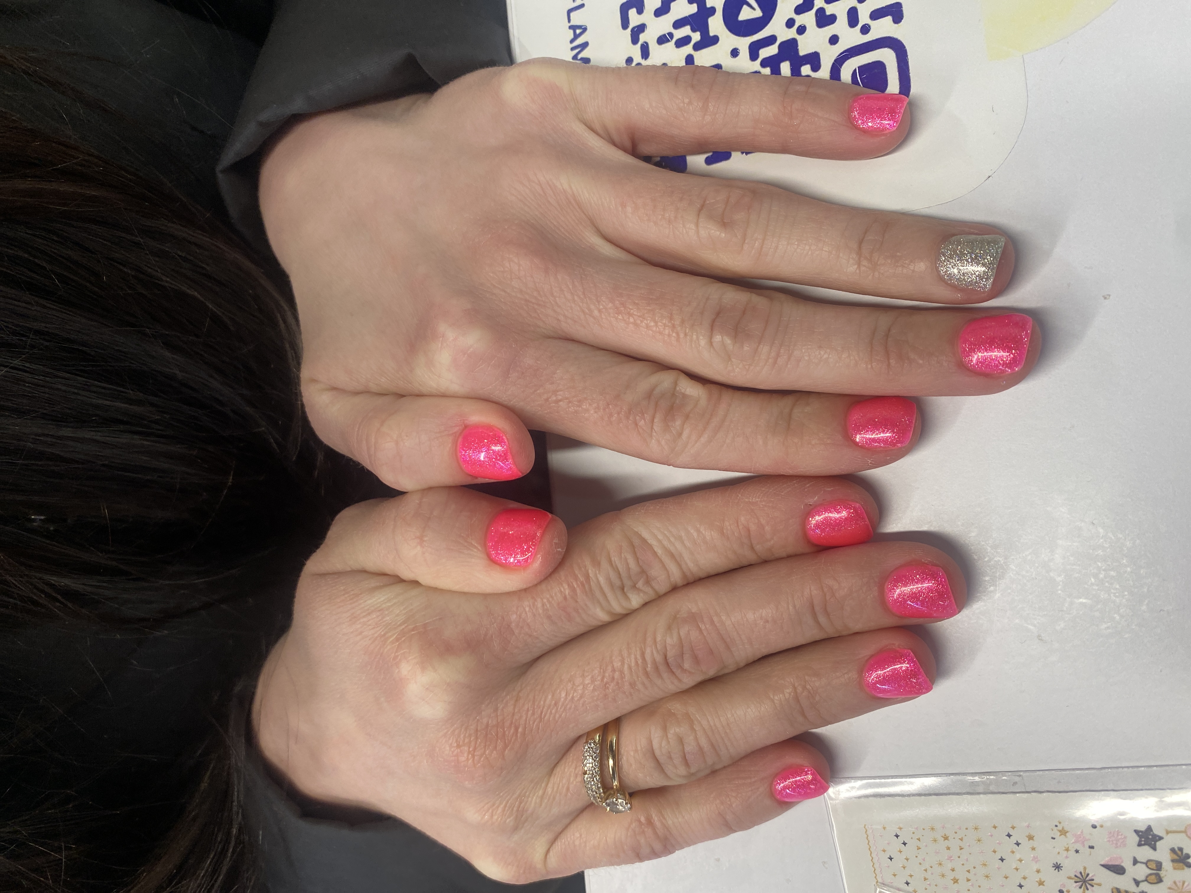 Маникюр, однотон, на каждый день, фуксия