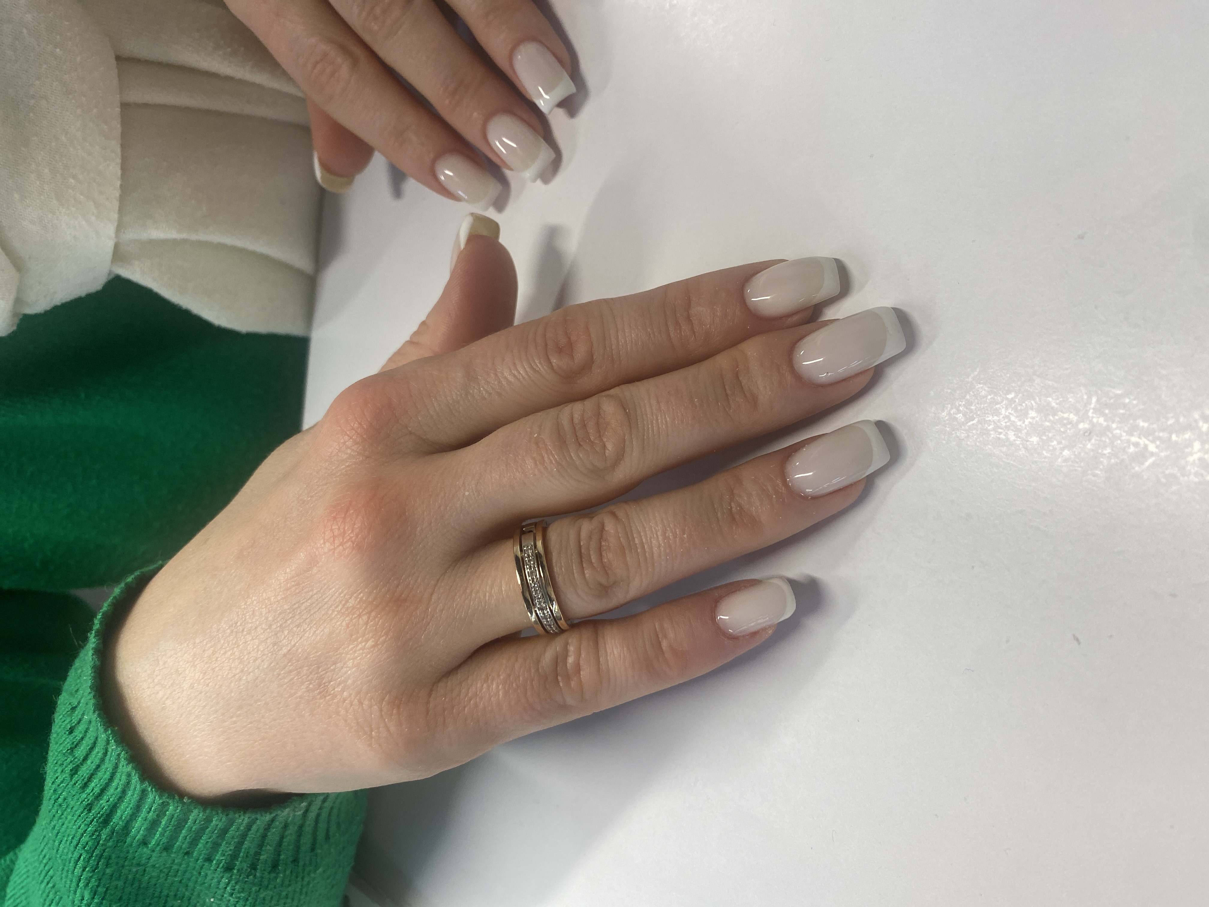 Маникюр, дизайн, молочный, френч классический, нежный, на каждый день, нюд