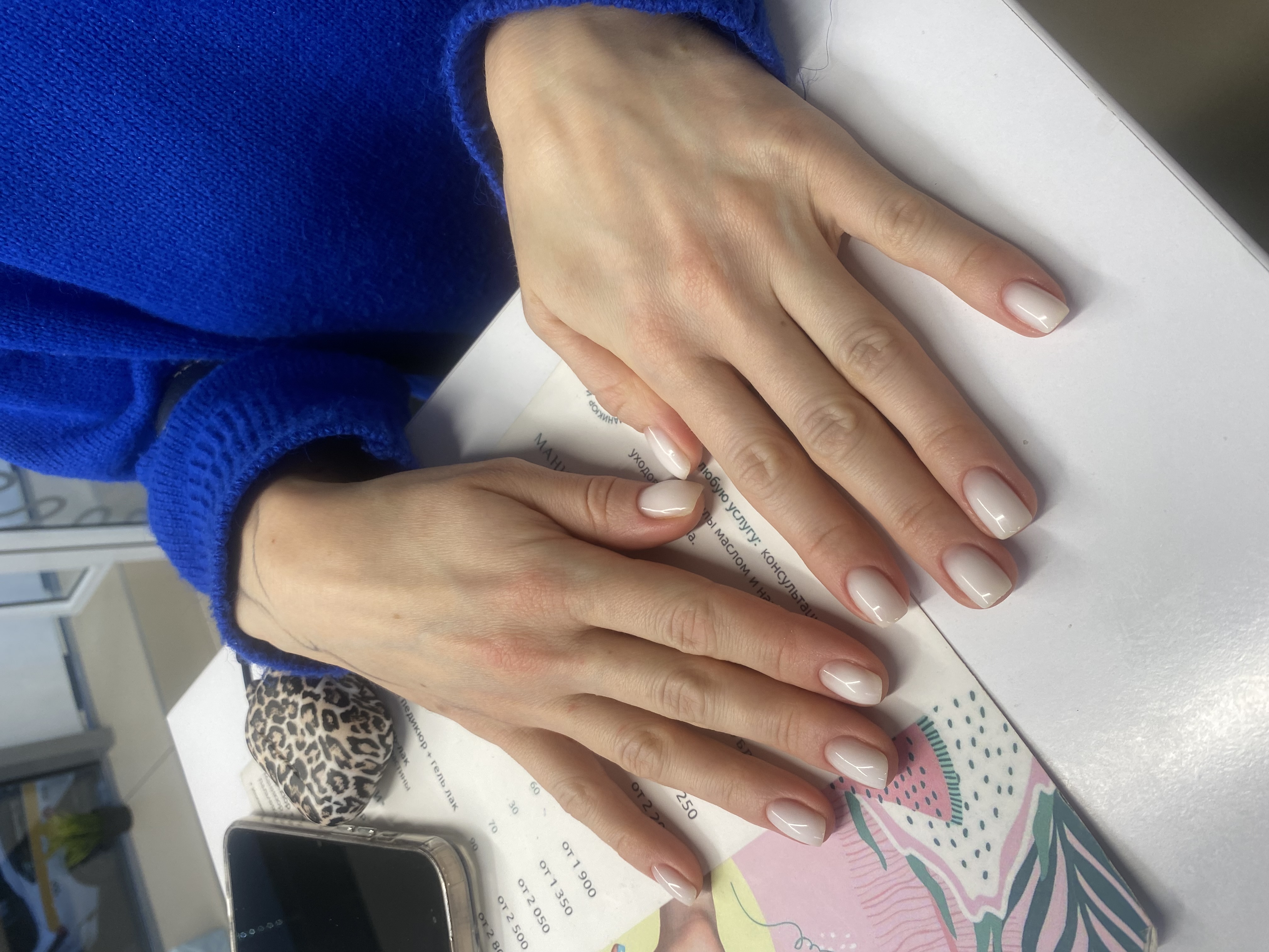 однотон, Маникюр, на каждый день, молочный