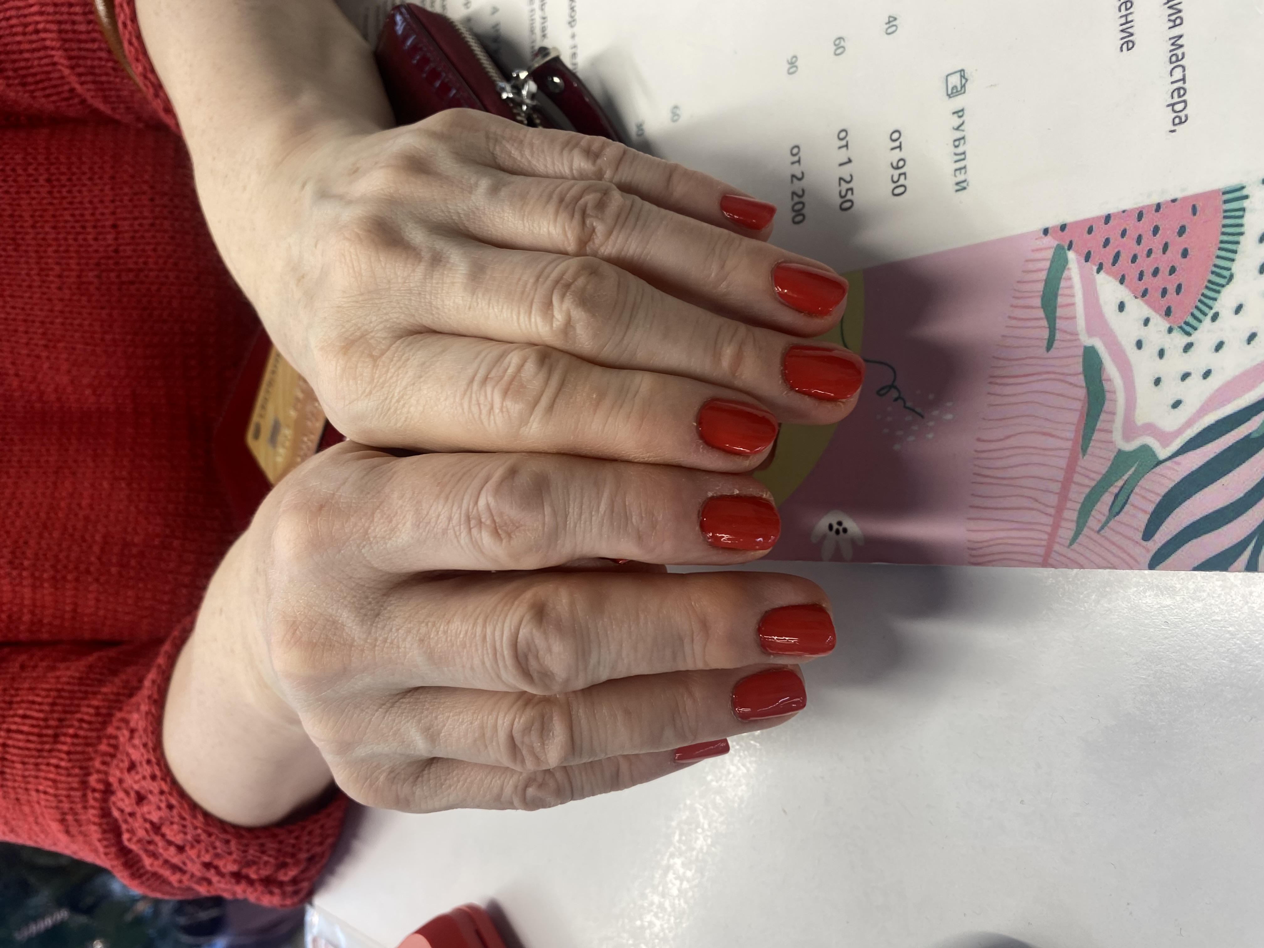 Маникюр, однотон, заусеницы, красный, на каждый день