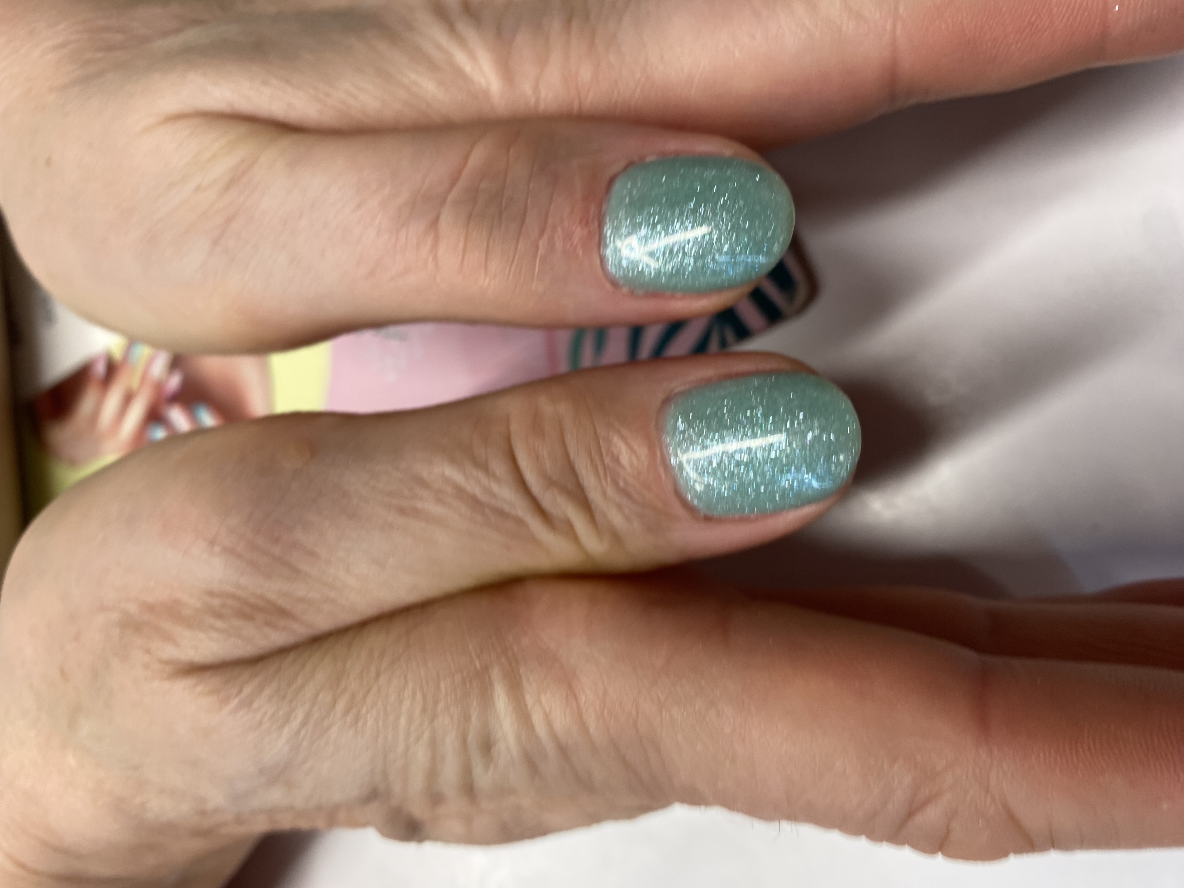 однотон, лак с блестками, Маникюр, на каждый день, бирюзовый