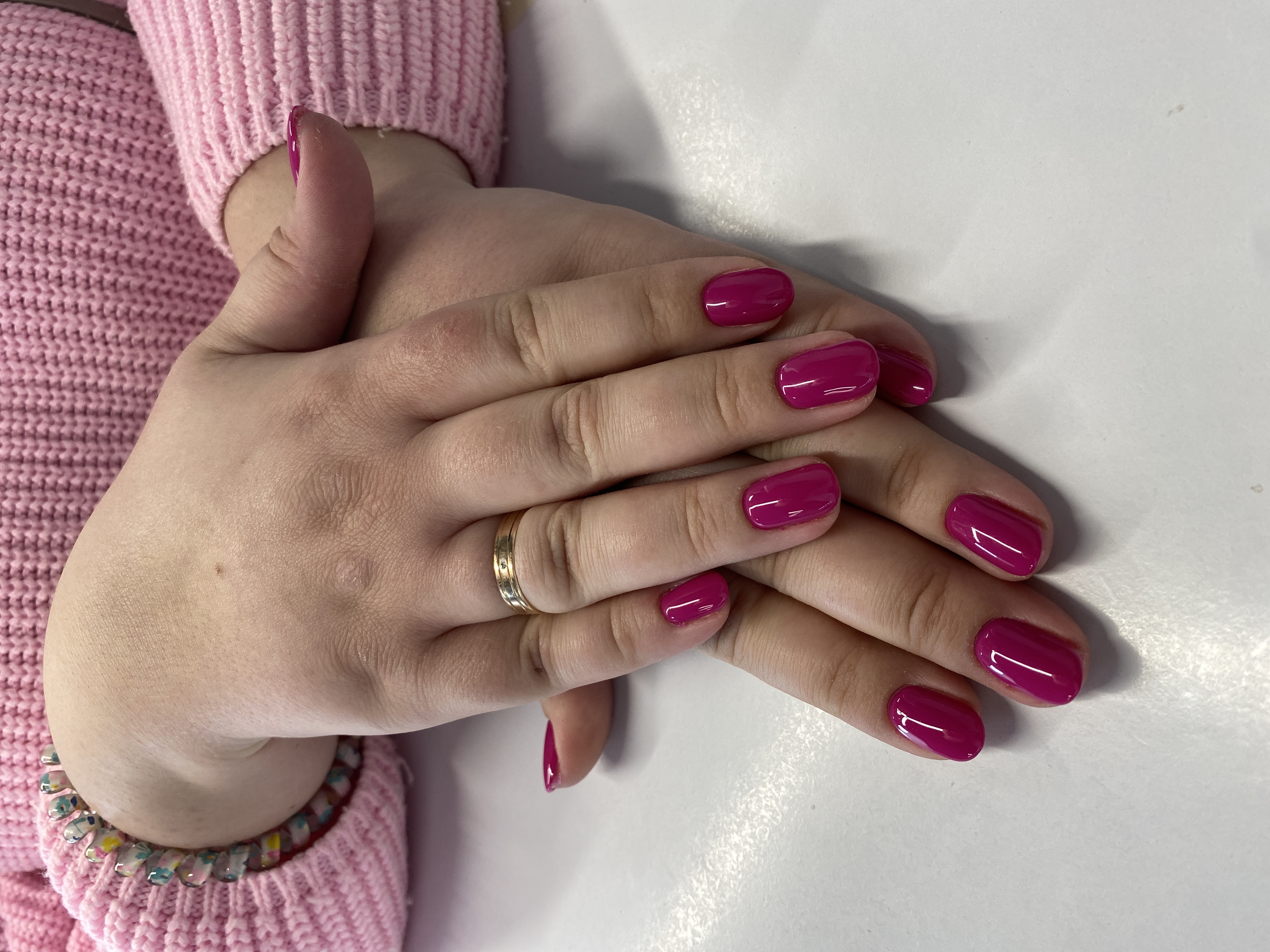 однотон, Маникюр, фиолетовый, на каждый день