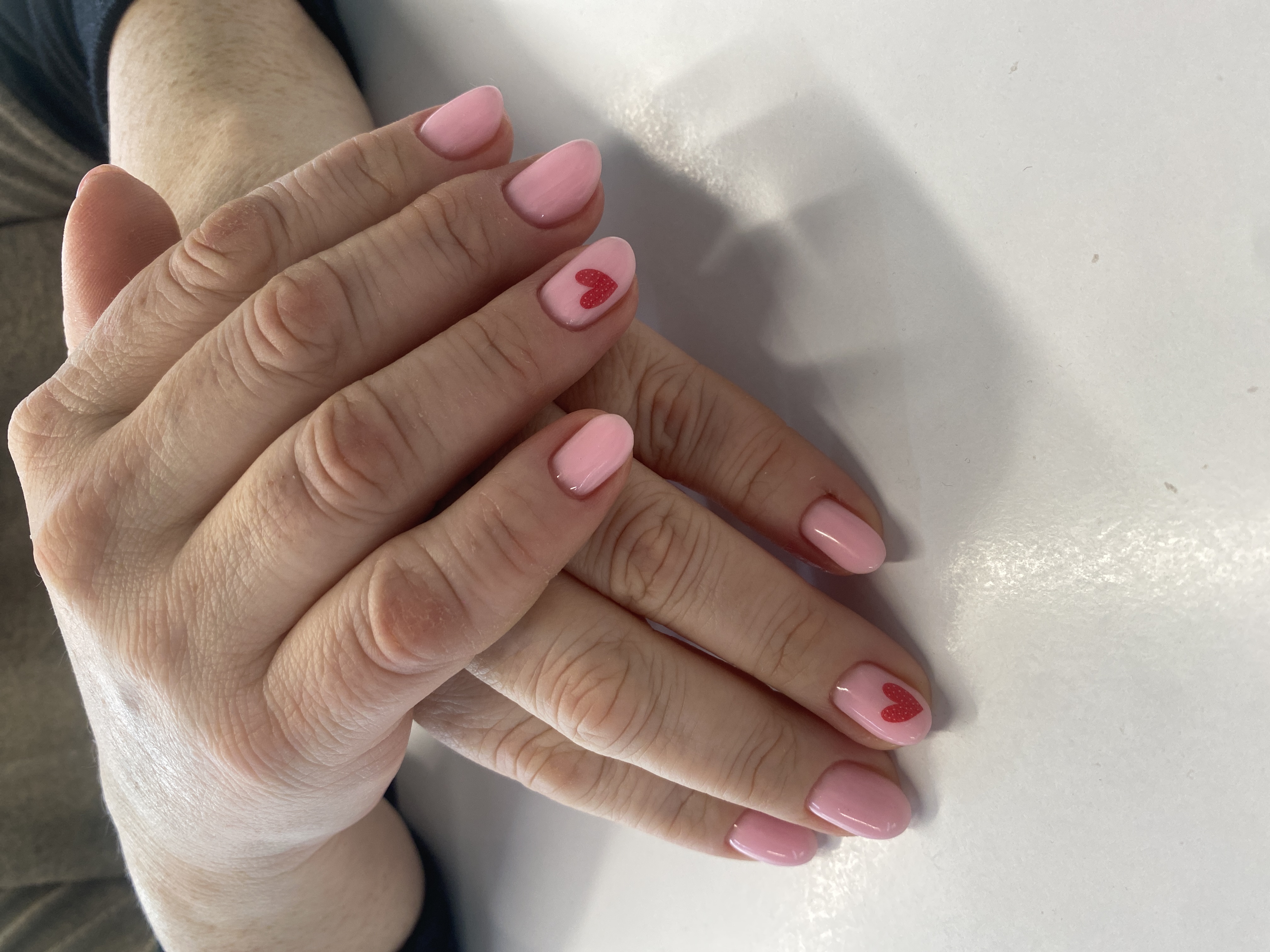 Маникюр, дизайн, розовый, сердечки, наклейка, I LOVE YOU, на каждый день, нежный