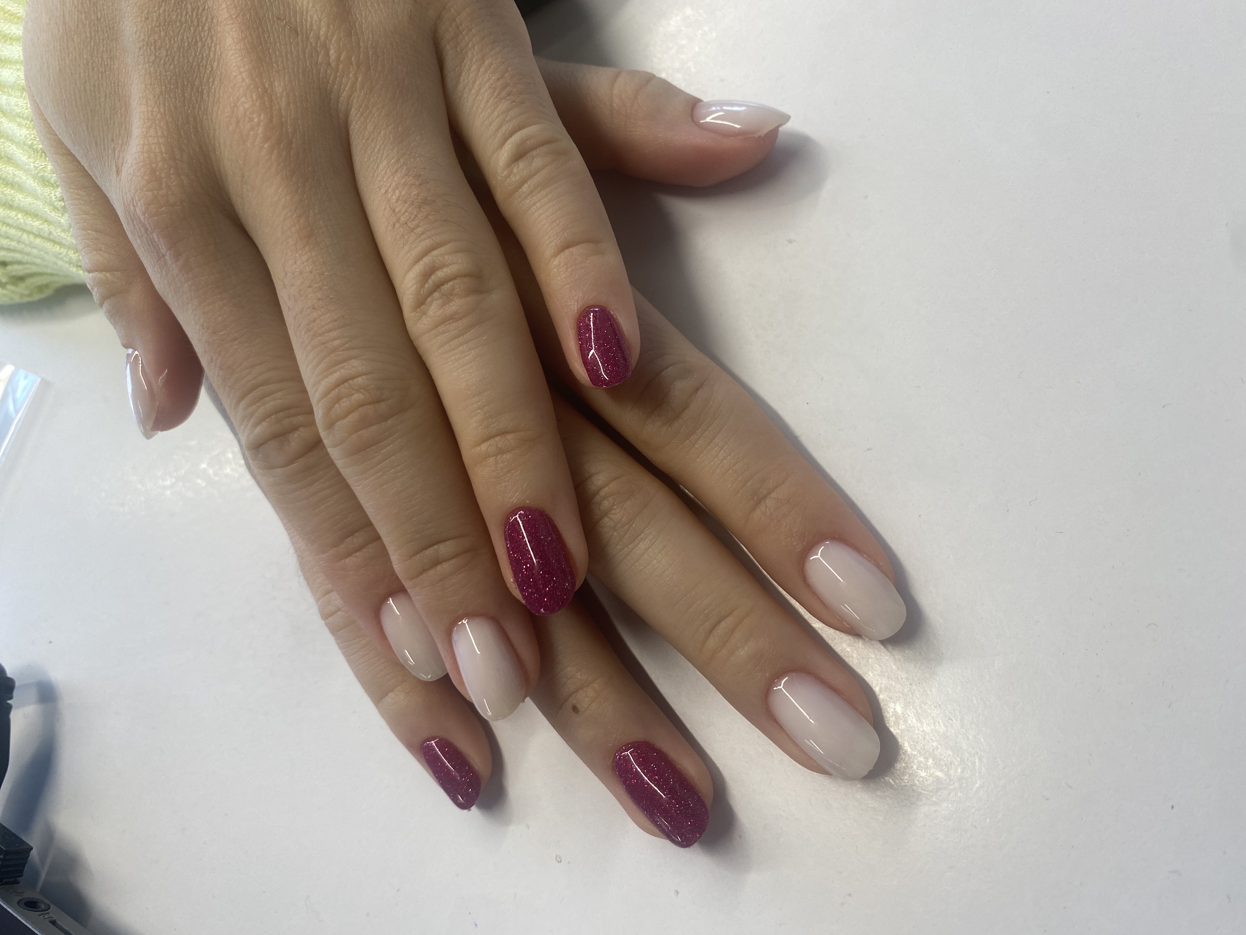 комбинированный, лак с блестками, на каждый день, Маникюр, фиолетовый